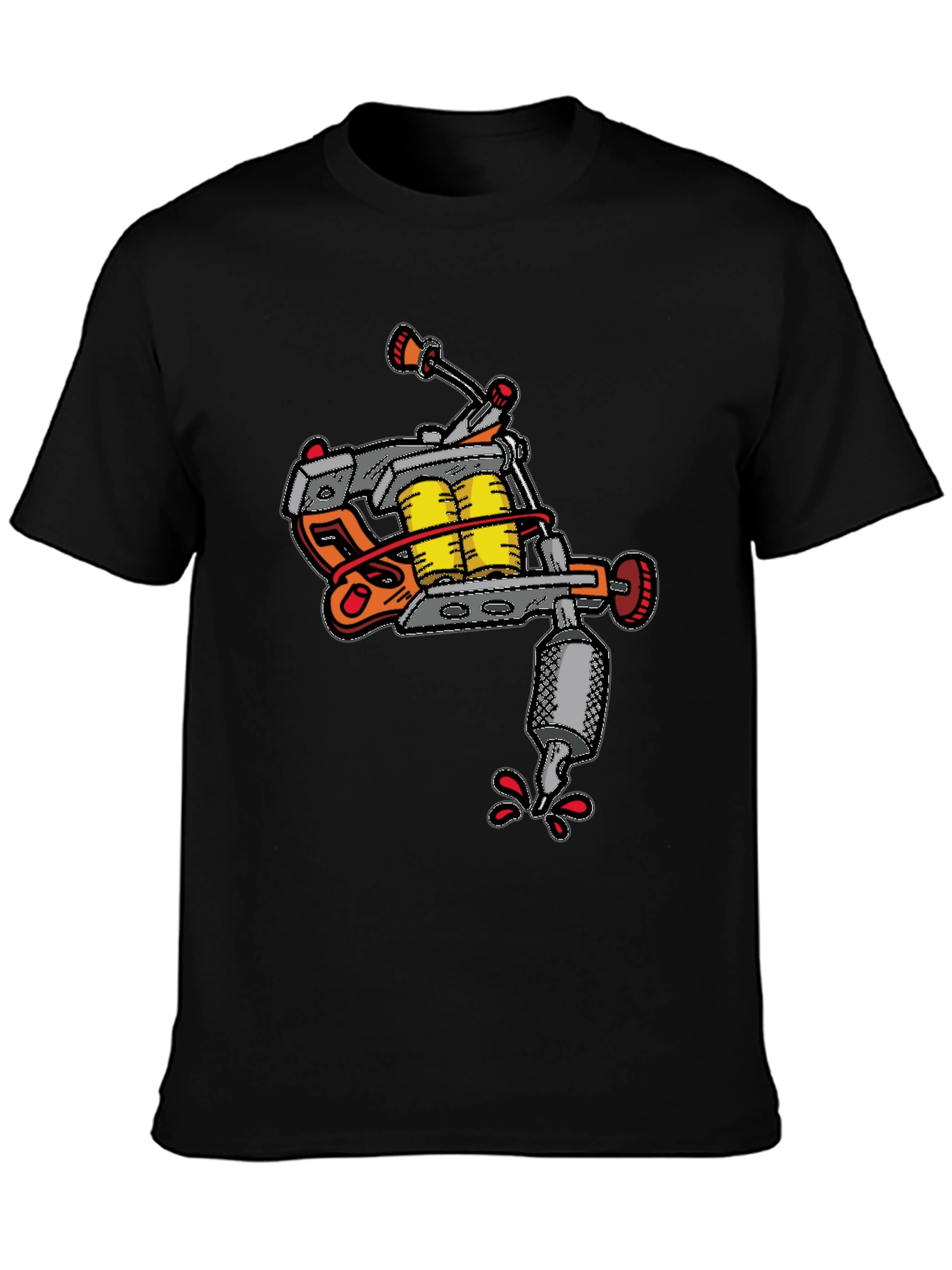 Black Tattoo Machine Graphic Tee - Unique Design view 3