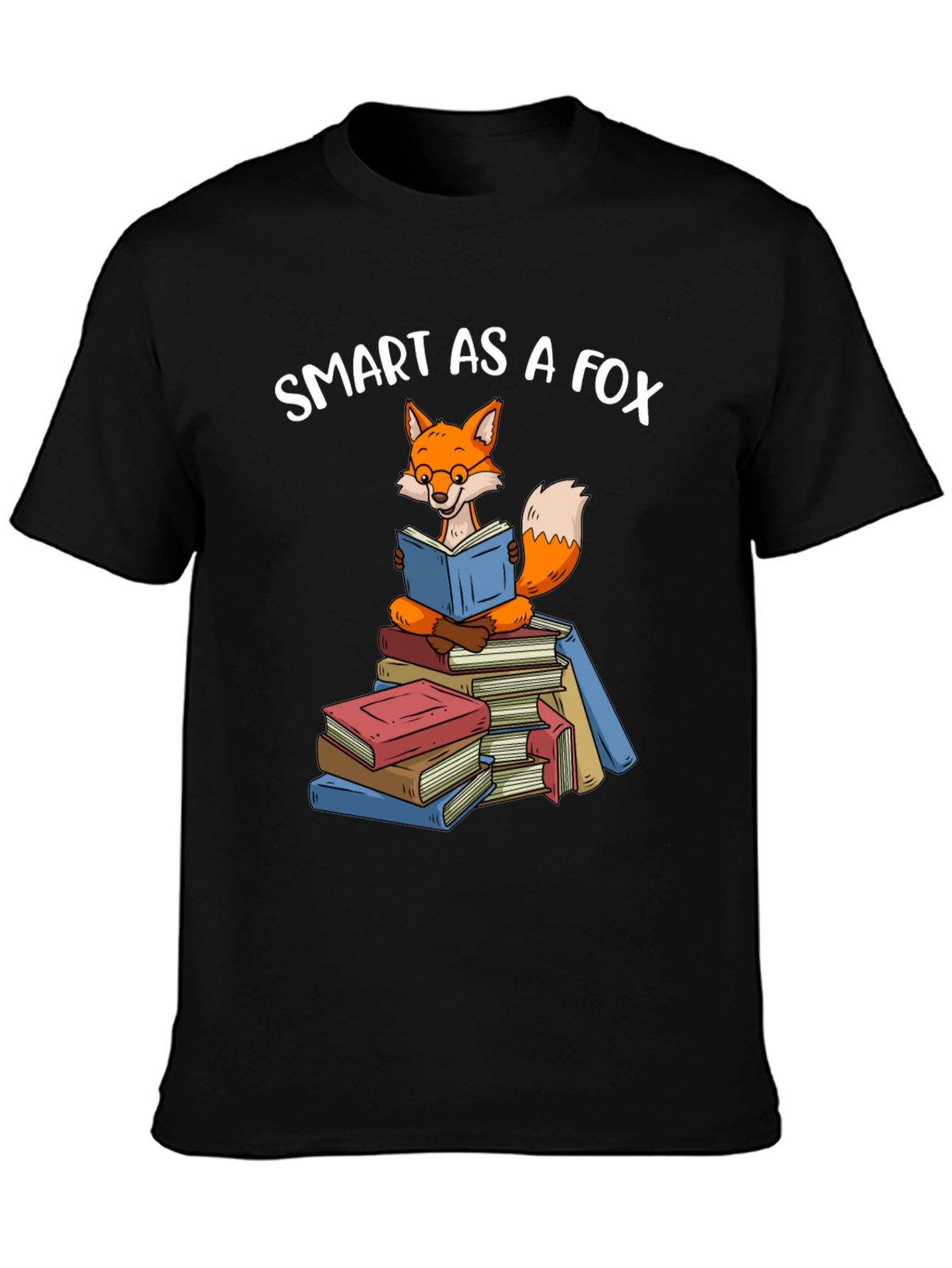Black Smart As A Fox Book T-Shirt view 3