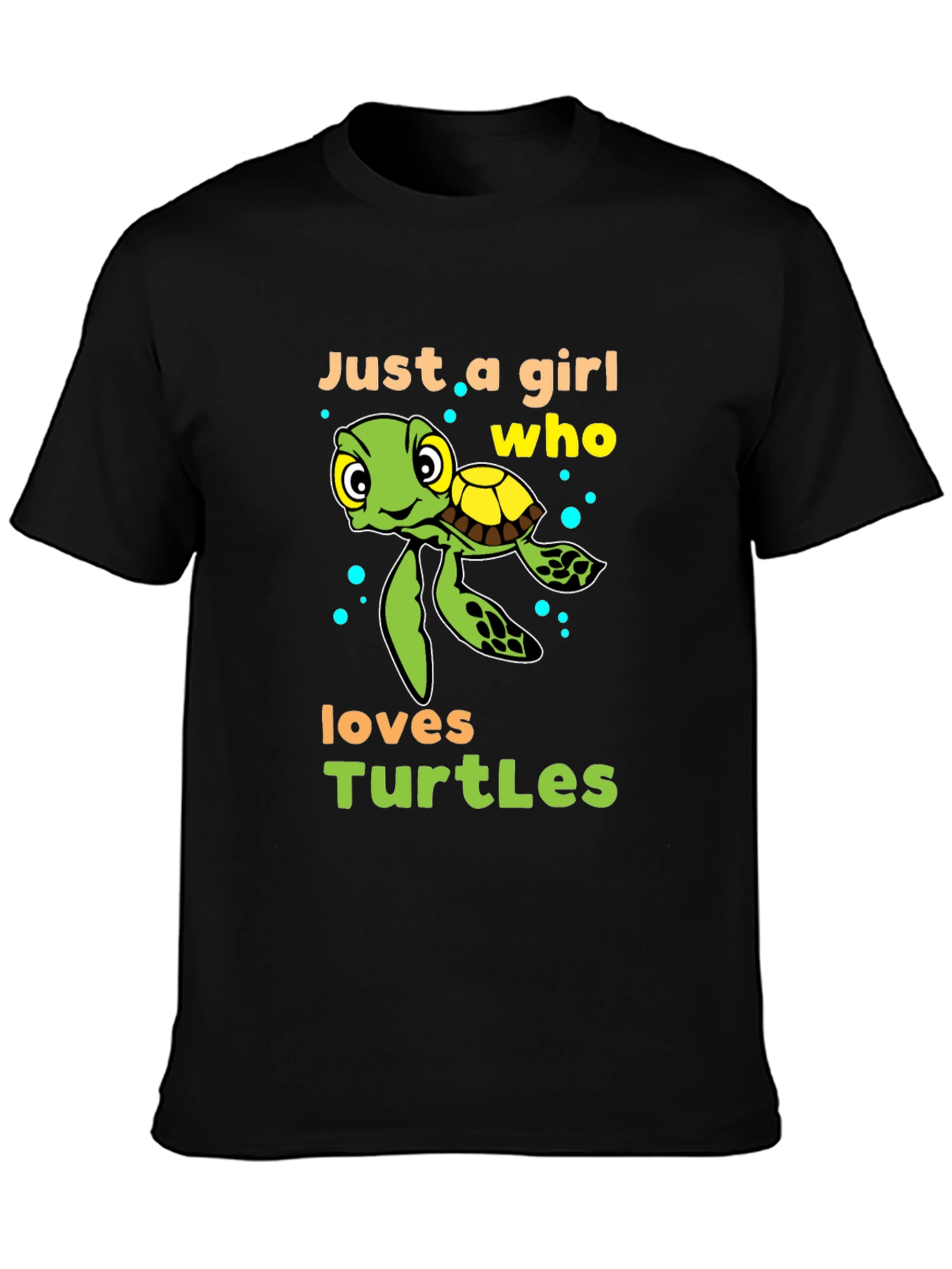 Black Girl Who Loves Turtles T-Shirt - Cute Sea Turtle Design view 3
