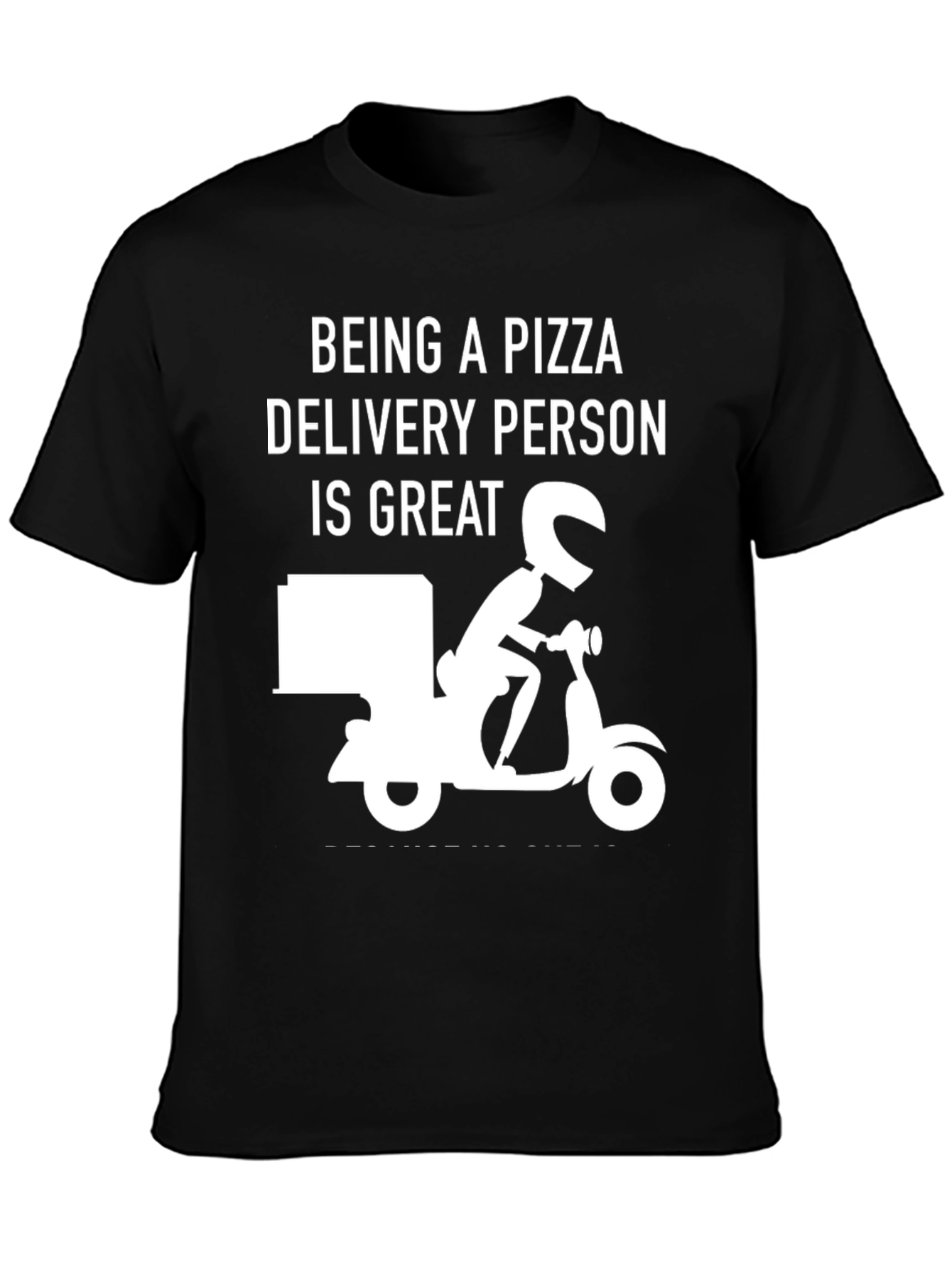 Black Pizza Delivery Person T-Shirt - Great Gift! view 3