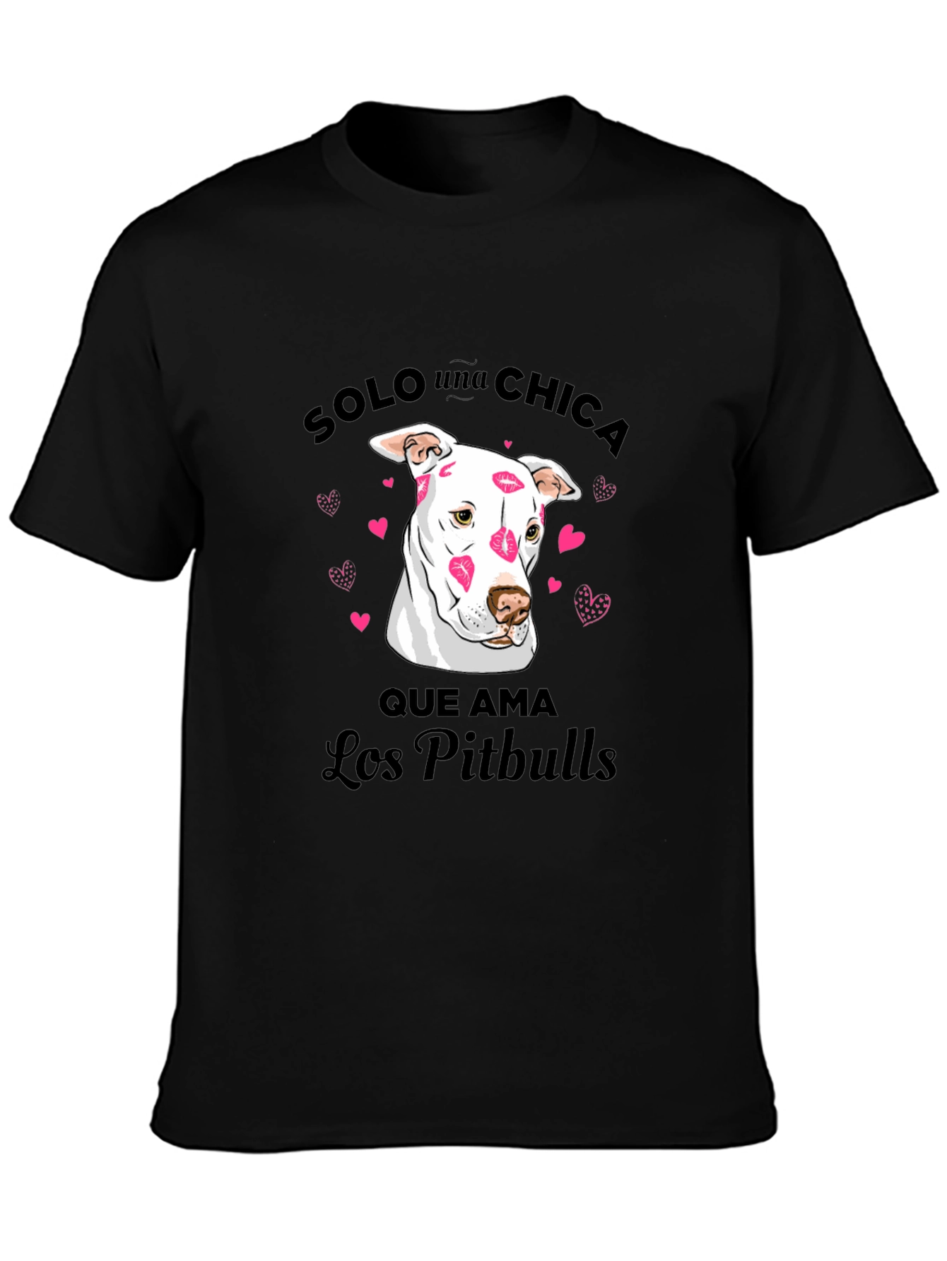 Black Pitbull Lover T-Shirt - Solo Una Chica Graphic Tee view 3