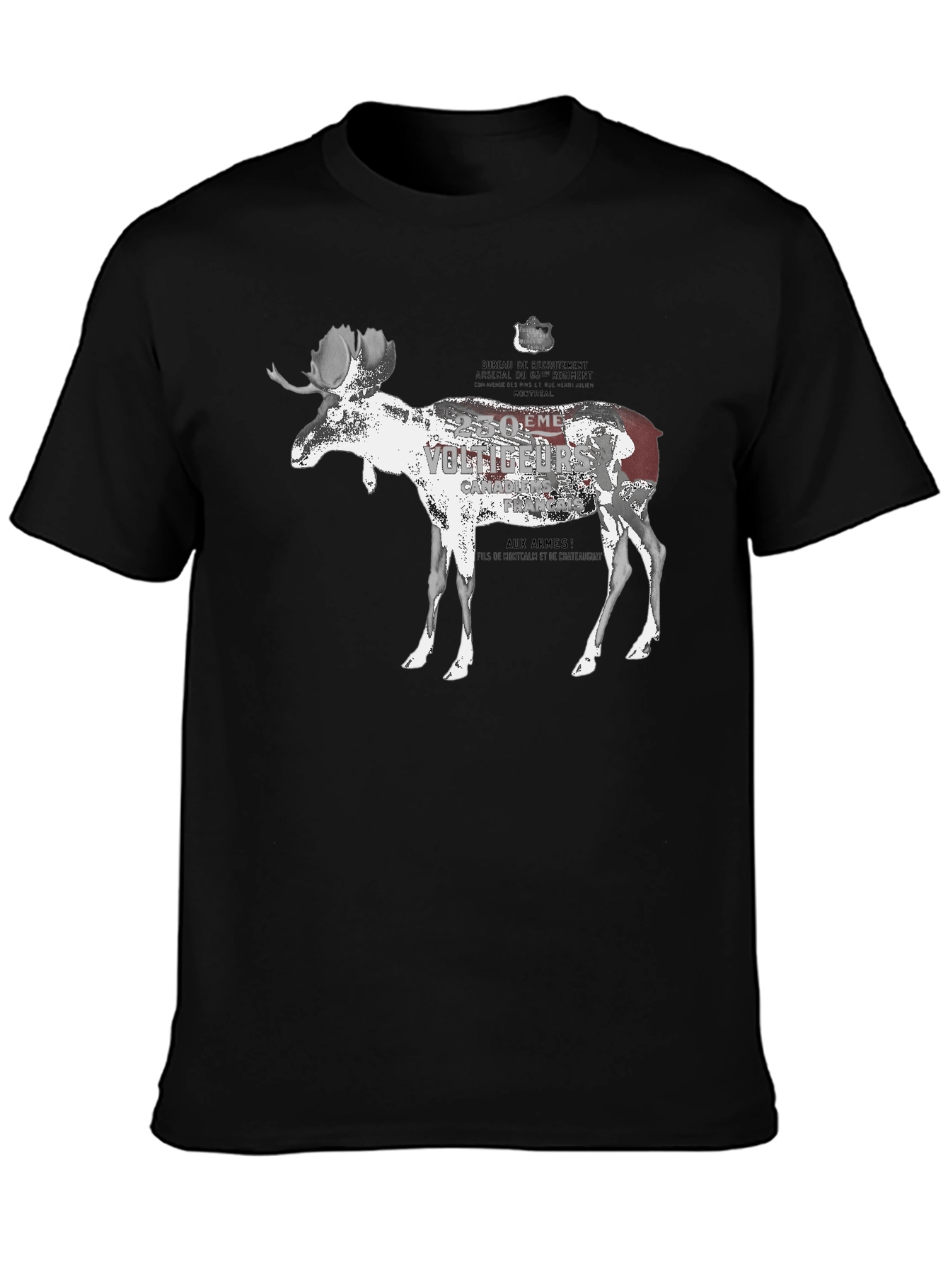 Black Moose Graphic Tee - Black Casual T-Shirt view 3
