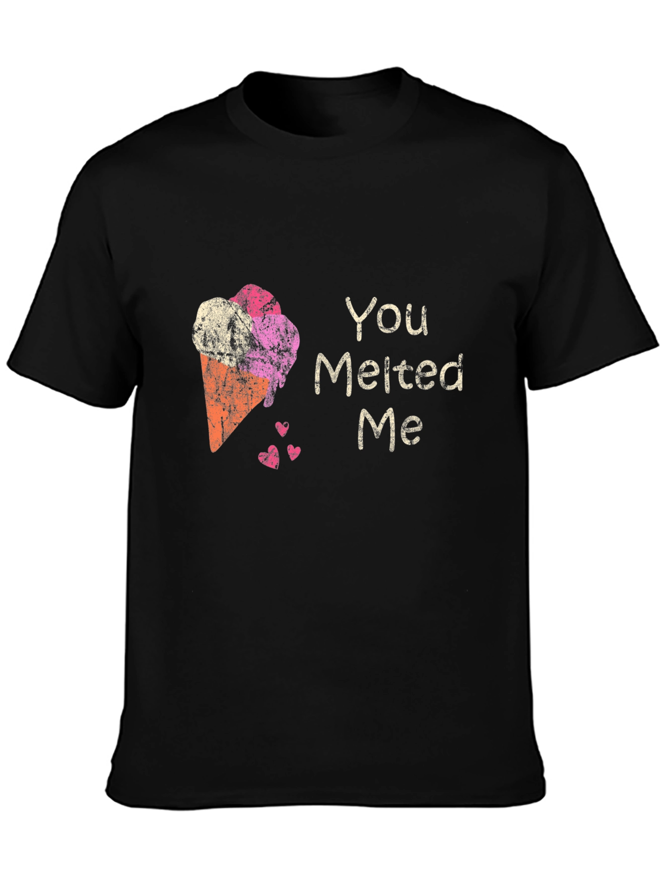 Black You Melted Me Ice Cream Graphic Tee view 3