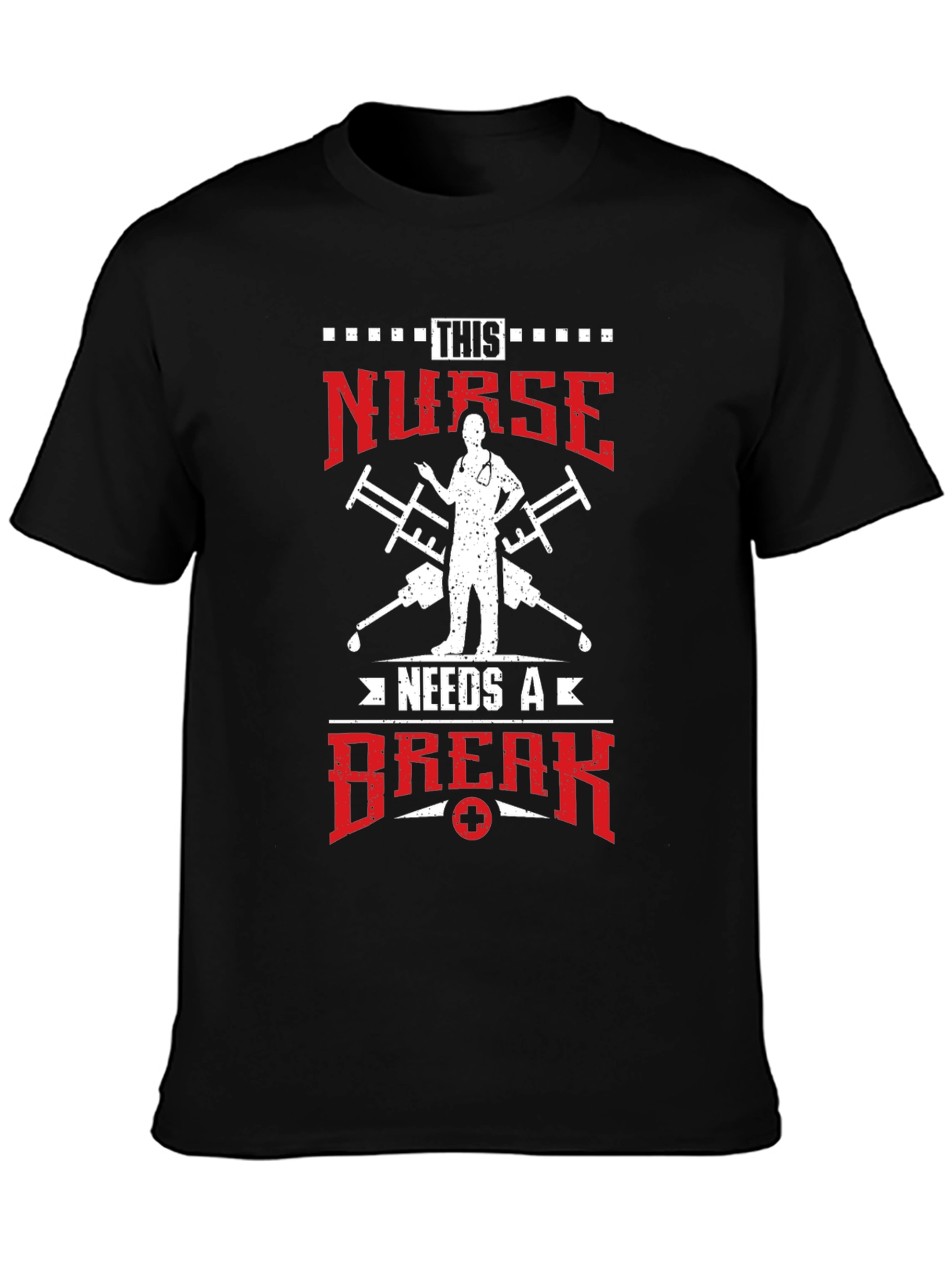 Black Nurse Needs a Break Graphic Tee - Healthcare Hero Apparel view 3