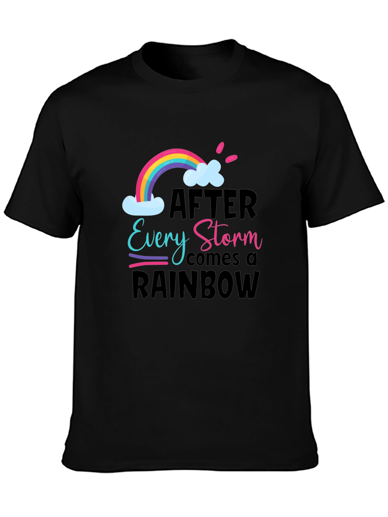 Black Rainbow After the Storm Graphic Tee view 3