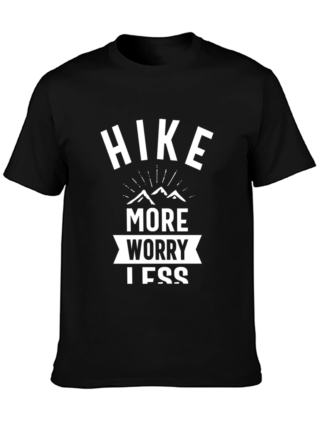 Black Hike More Worry Less Graphic Tee - Black T-Shirt view 3