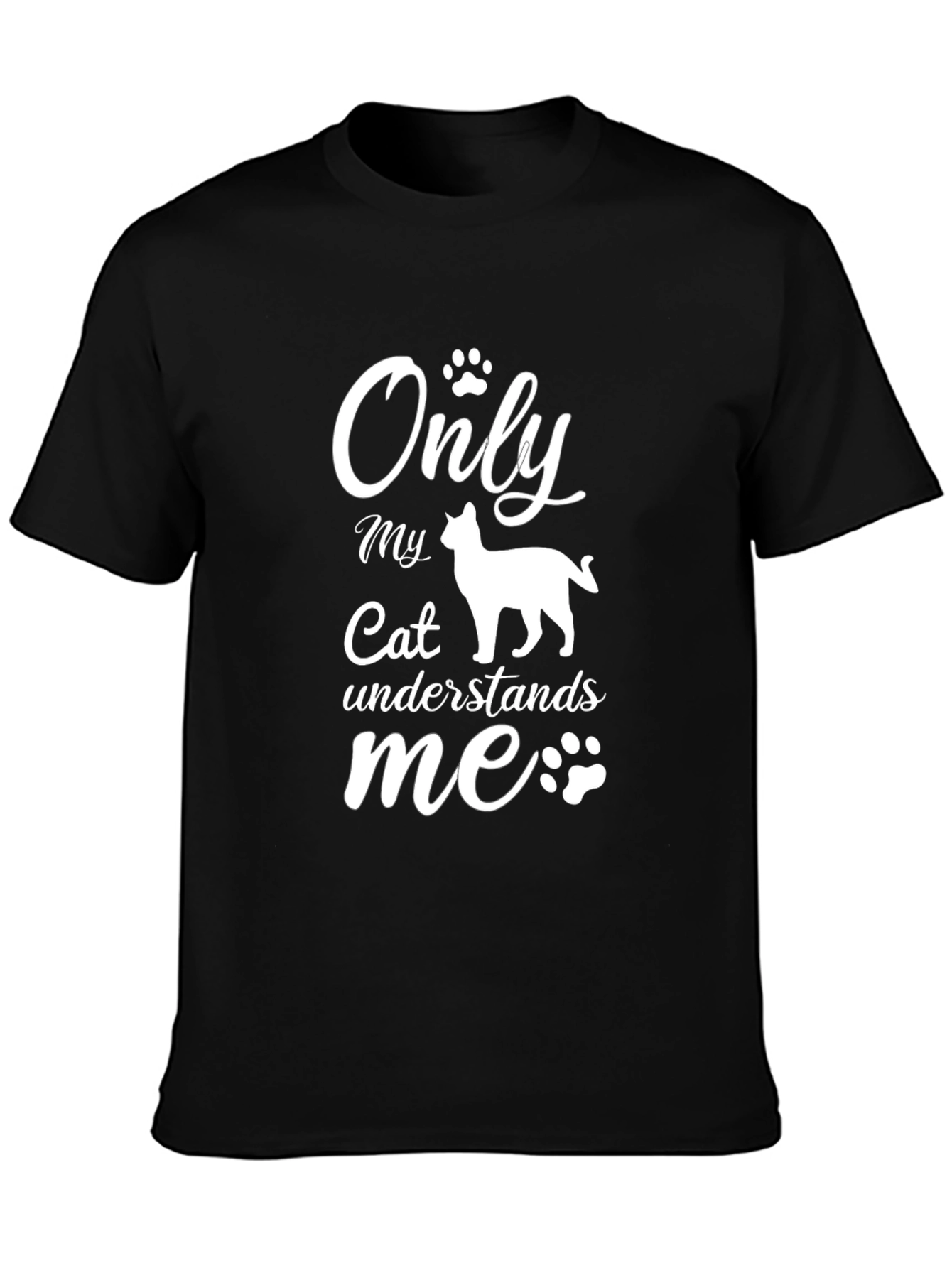 Black Cat Lover T-Shirt: Only My Cat Understands Me view 3