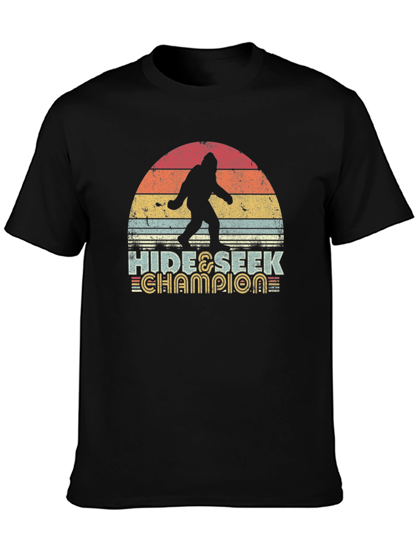 Black Hide & Seek Champion Bigfoot T-Shirt view 3