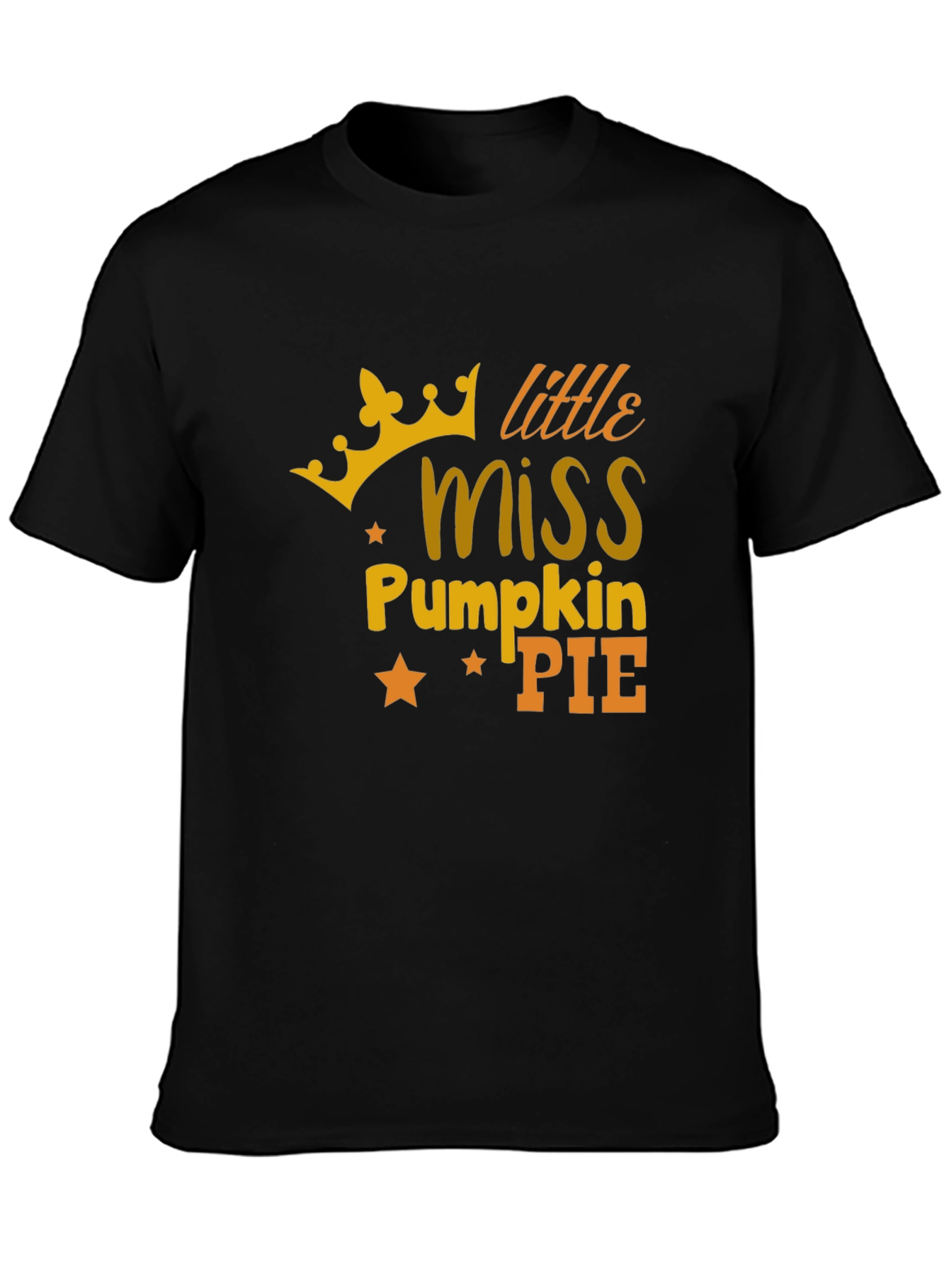 Black Little Miss Pumpkin Pie T-Shirt - Fall Theme view 3