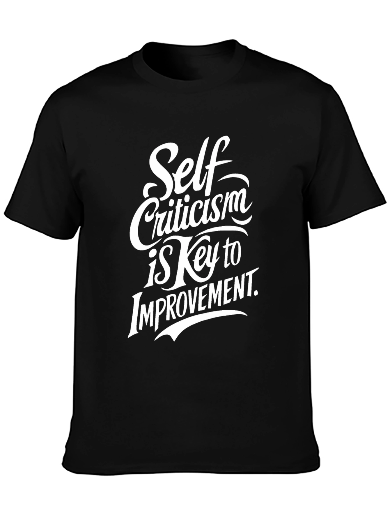 Black Self Criticism Key to Improvement Graphic Tee view 3