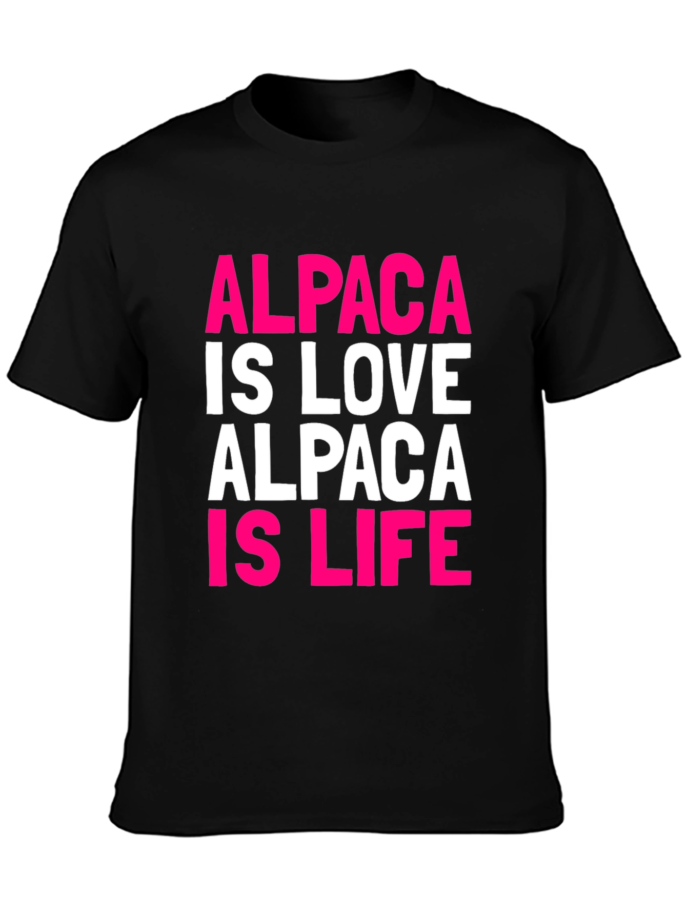 Black Alpaca Love T-Shirt - Trendy Graphic Tee view 3