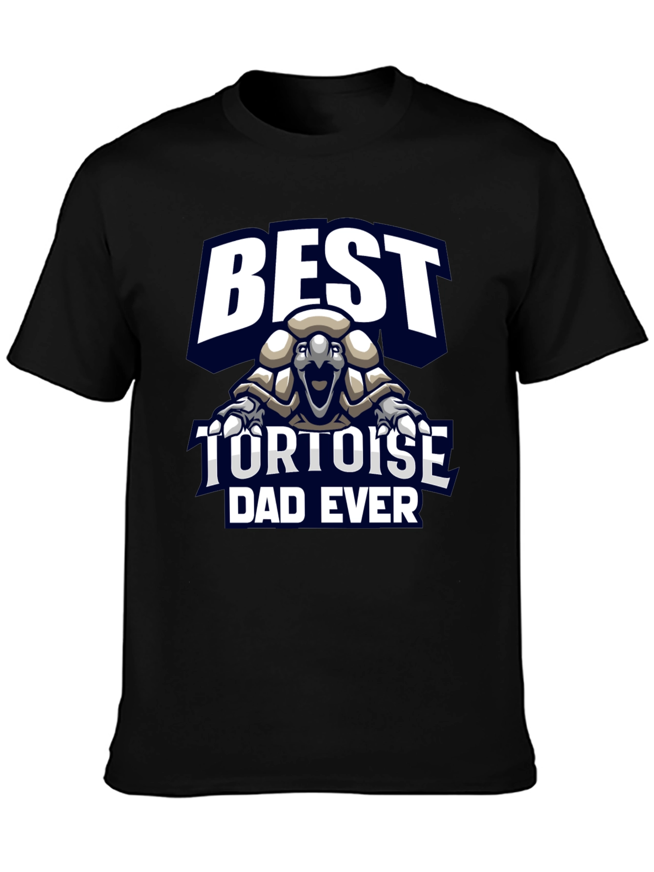 Black Best Tortoise Dad Ever Graphic T-Shirt view 3