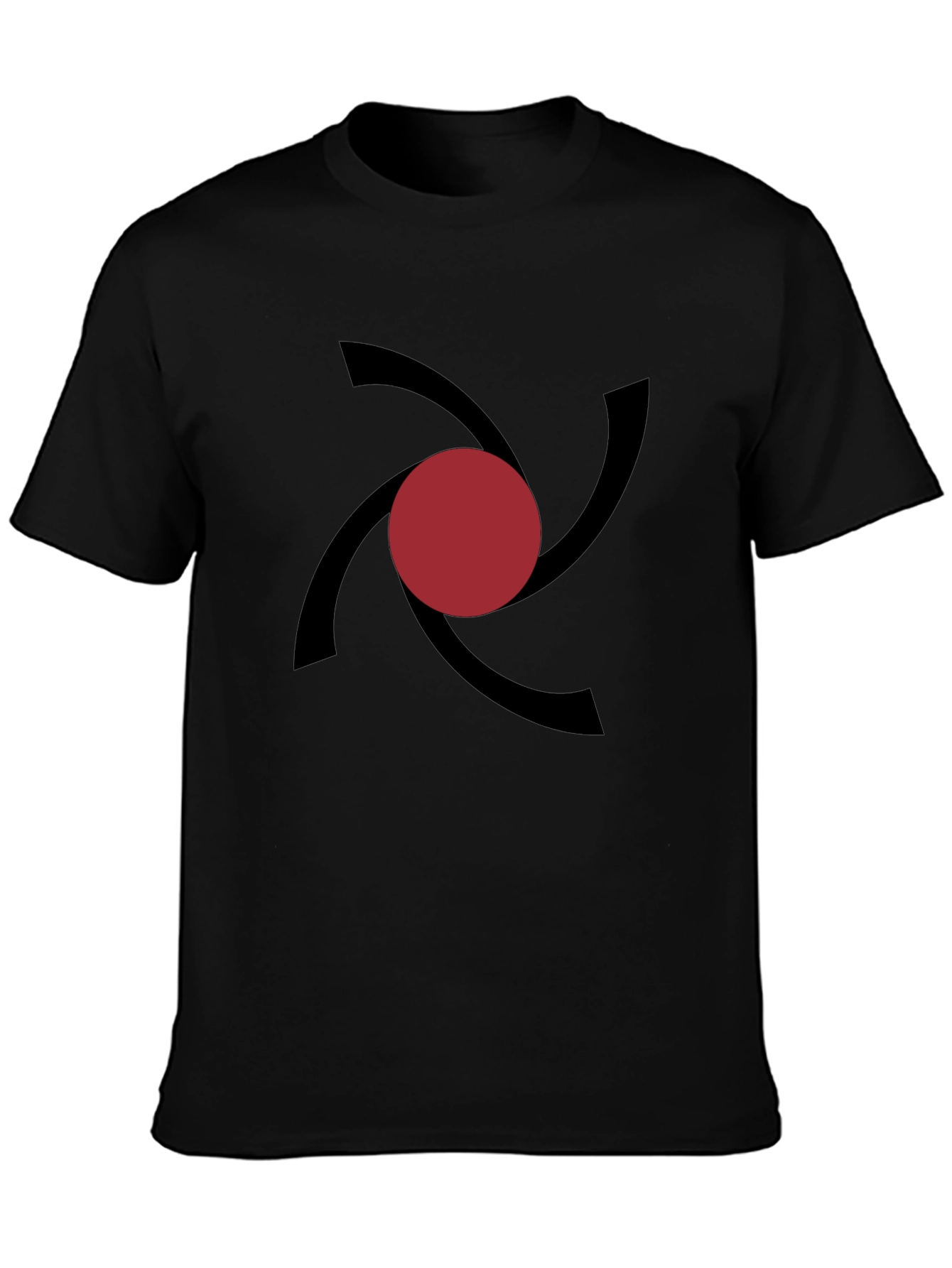 Black Modern Vortex Graphic Tee - Black Cotton Comfort view 3