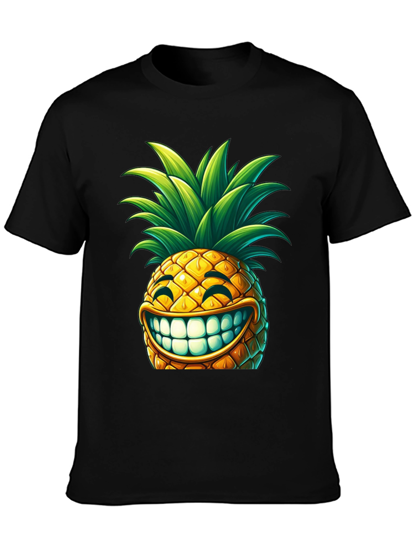 Black Funny Pineapple Graphic T-Shirt -  Unique Design view 3