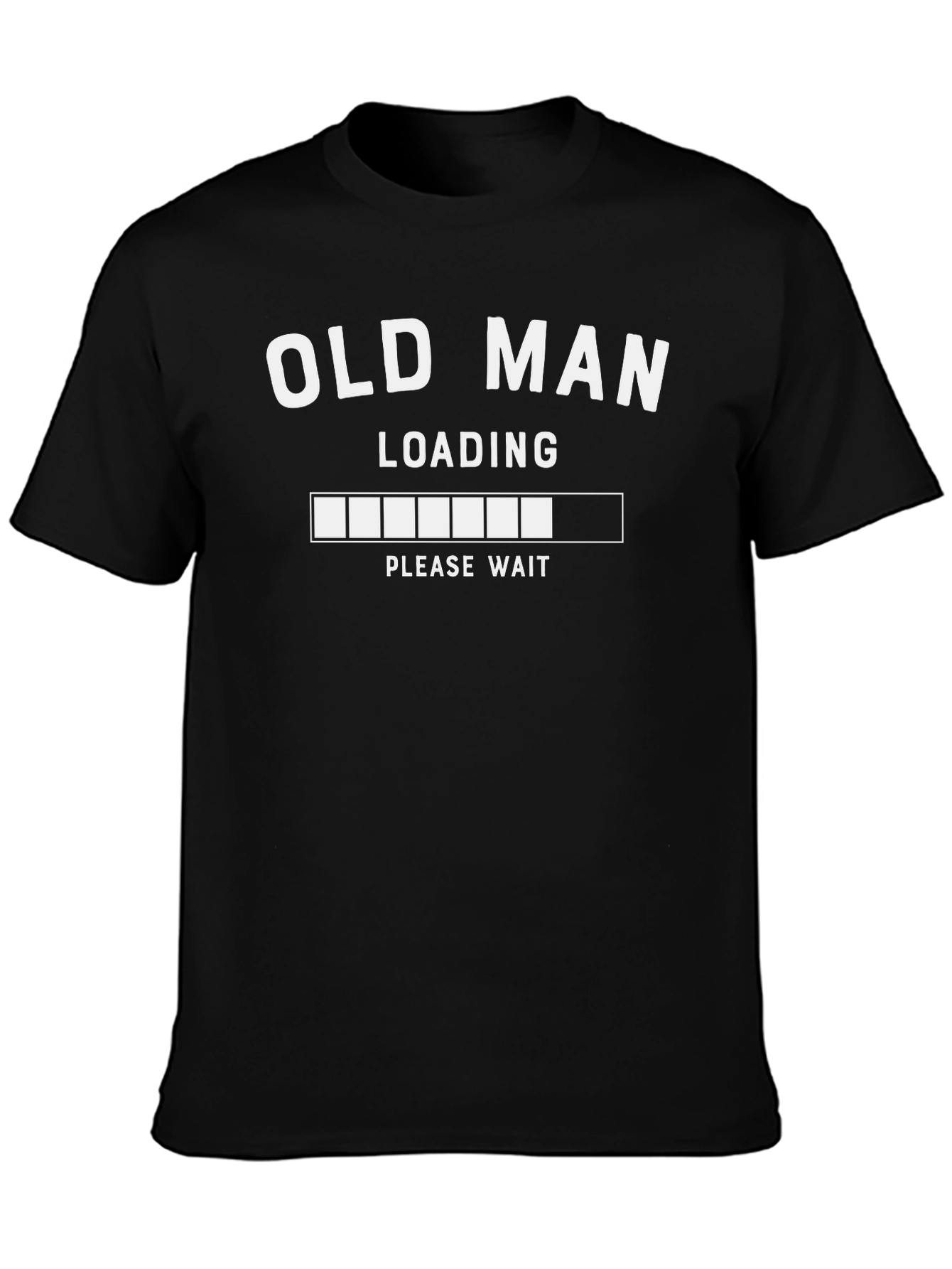 Black Old Man Loading Funny Graphic T-Shirt view 3