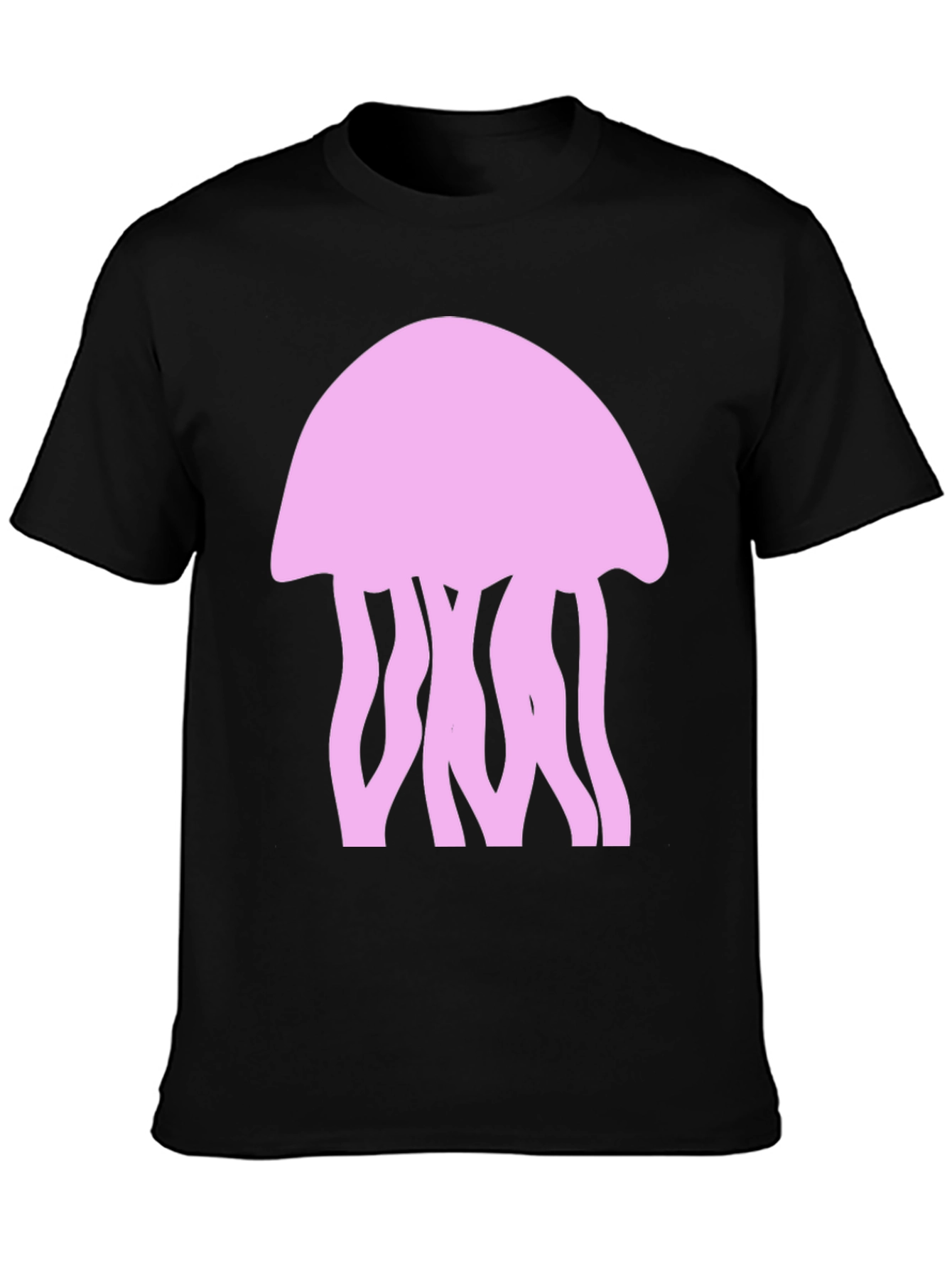 Black Jellyfish Graphic Tee - Black Cotton T-Shirt view 3