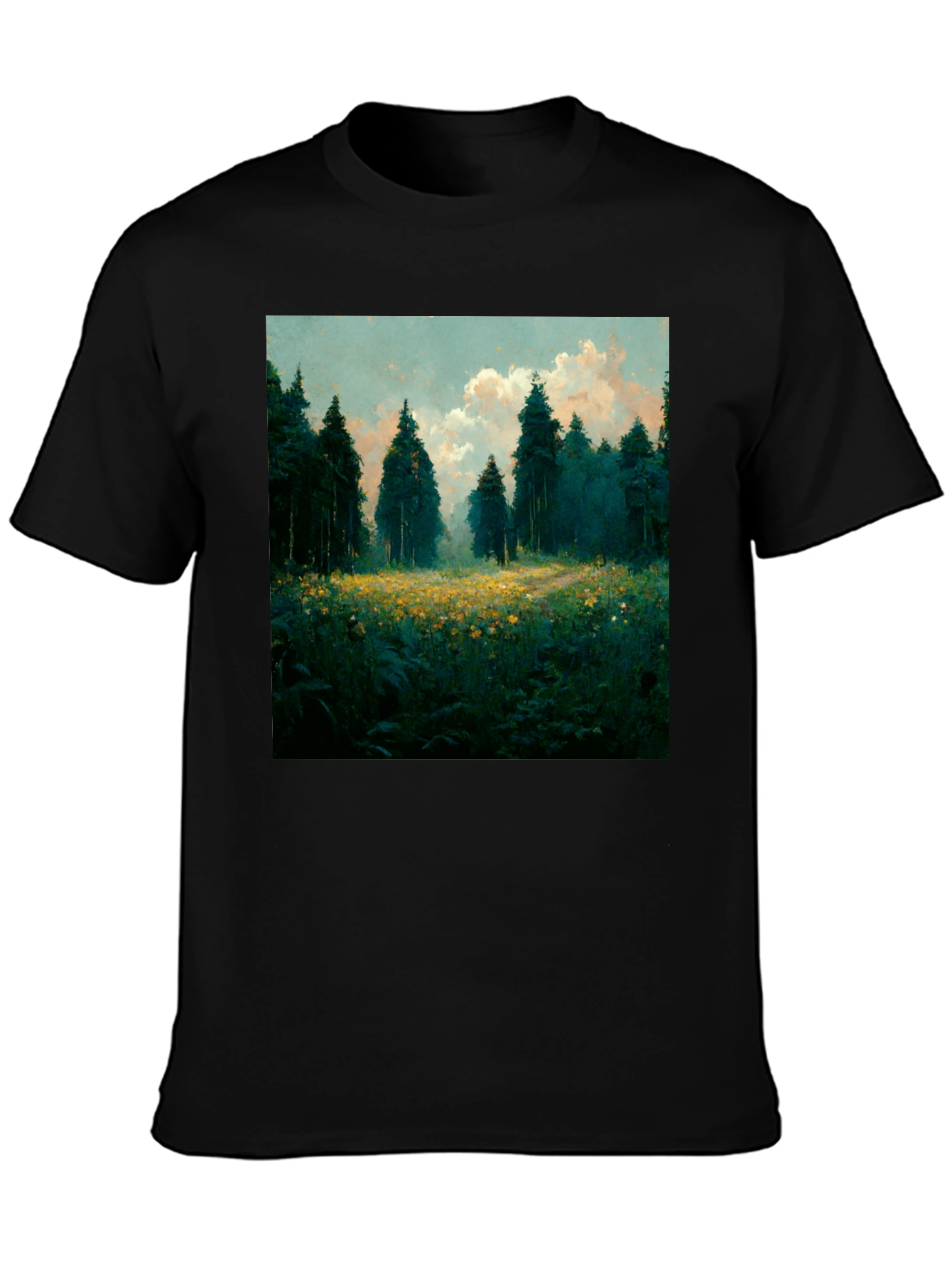 Black Nature Forest T-Shirt view 3