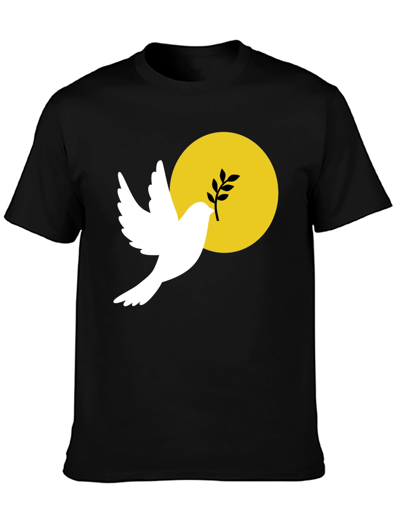 Black Peace Dove Graphic T-Shirt - Black Cotton Blend view 3