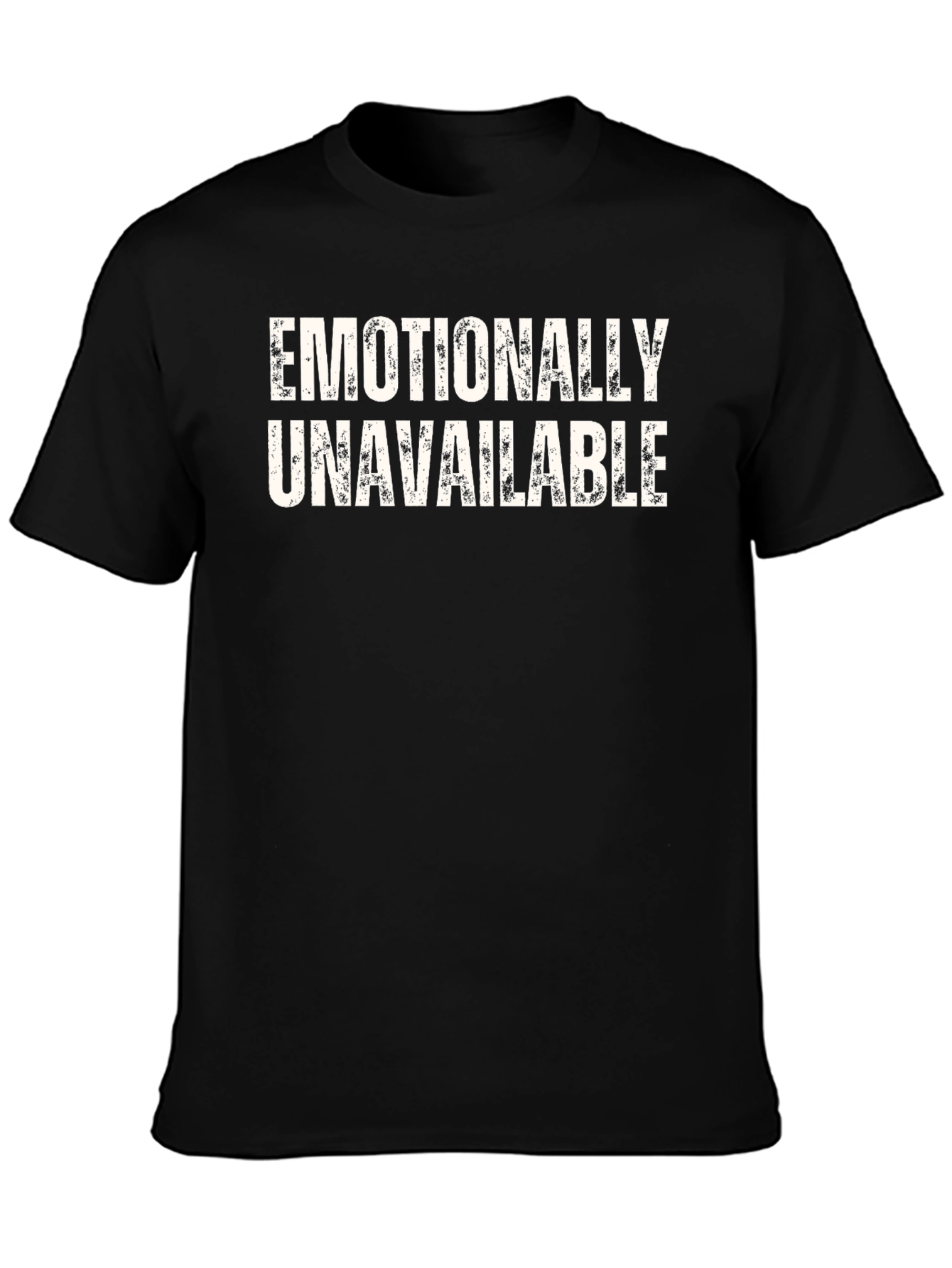 Black Emotionally Unavailable Graphic Tee - Men's Black T-Shirt view 3
