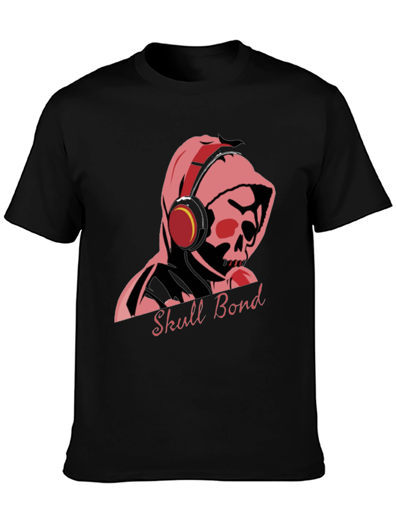 Skull Bond Graphic Tee - Cool Black Cotton T-Shirt - 3