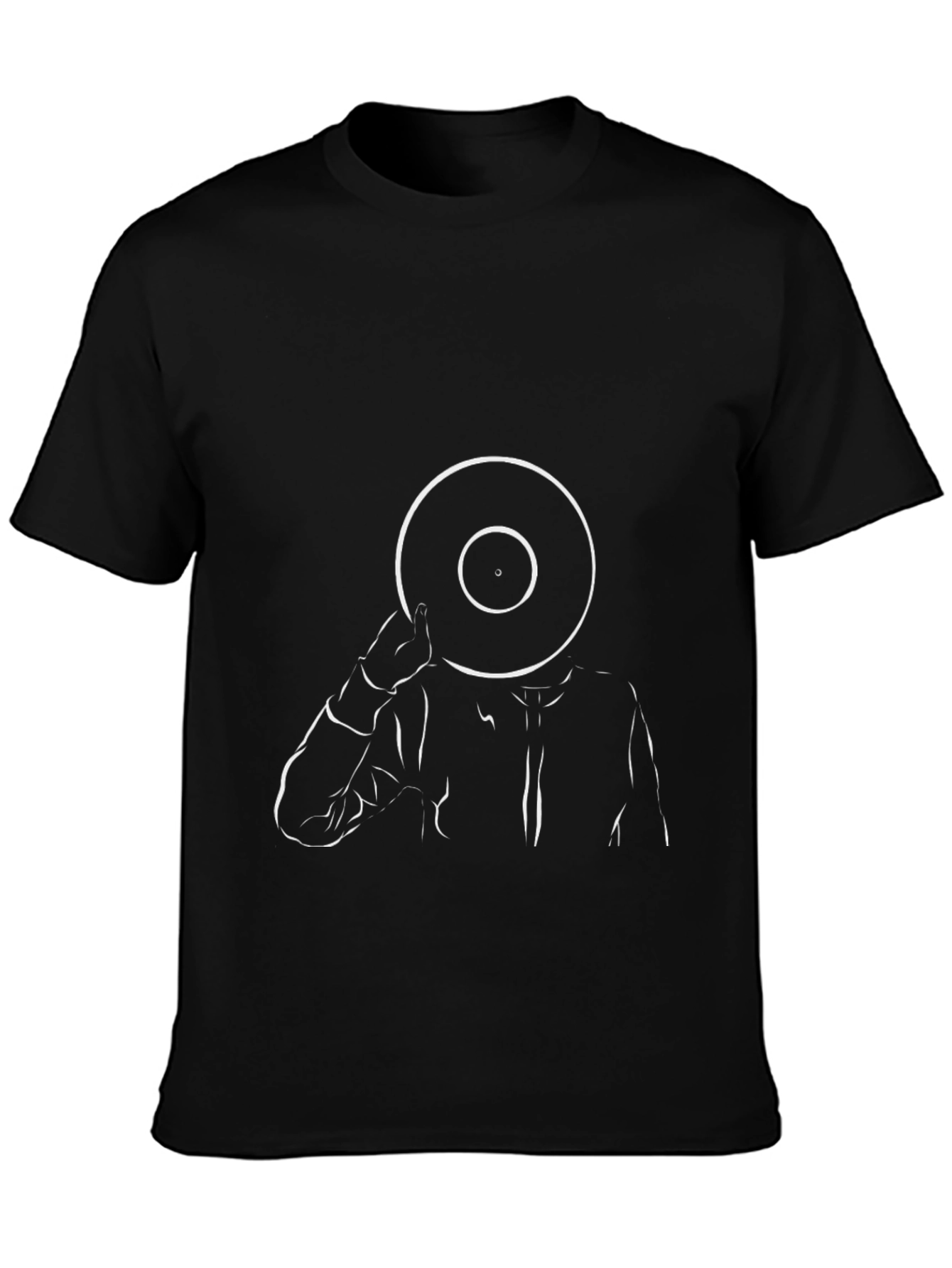Black Vinyl Head T-Shirt - Modern Graphic Tee view 3