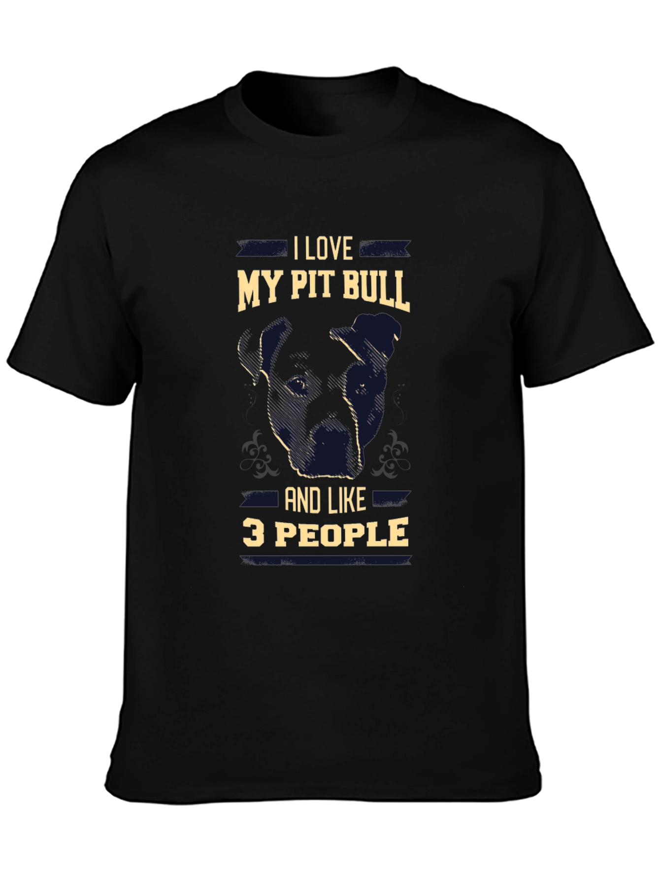 Black I Love My Pit Bull T-Shirt view 3