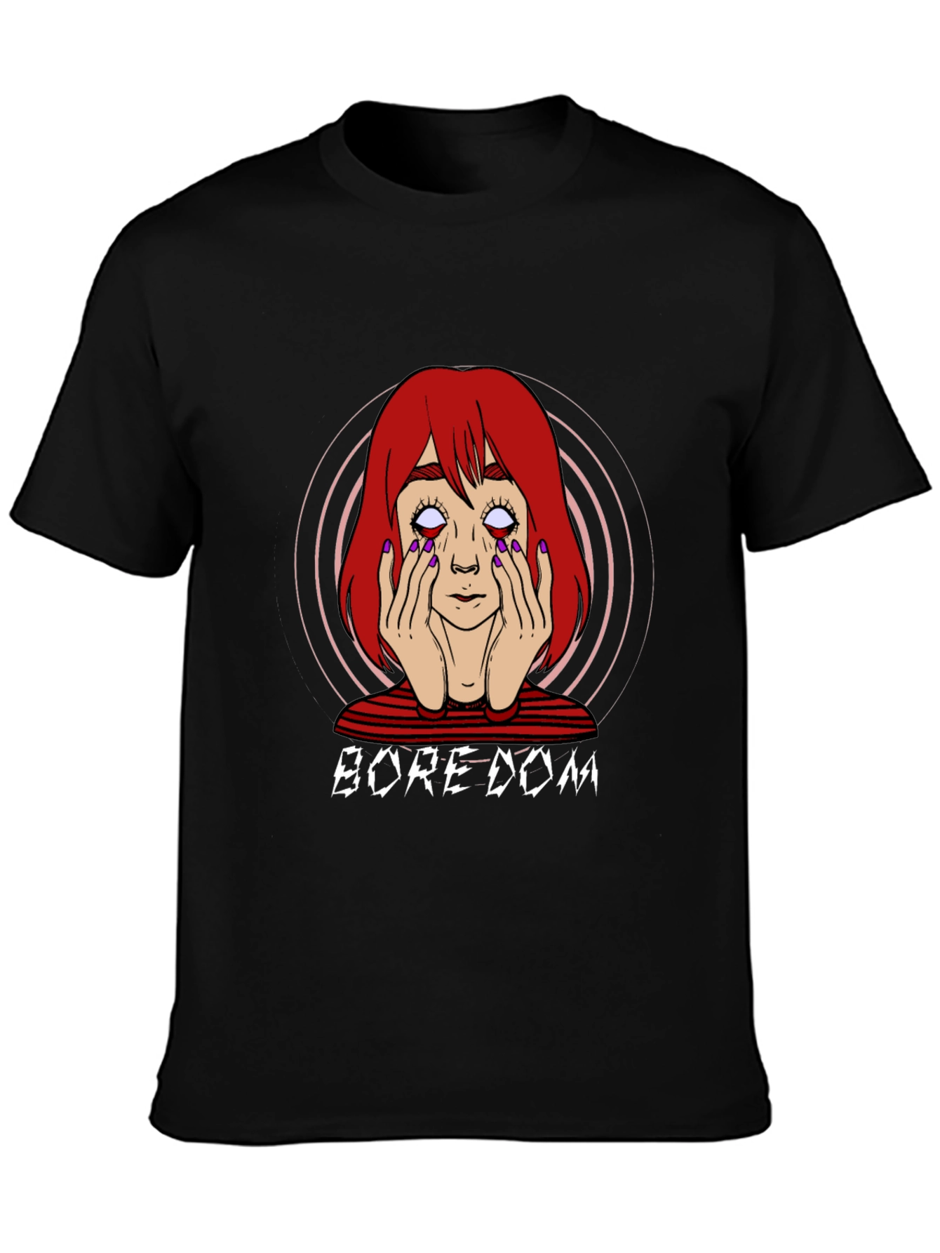 Black Boredom Graphic T-Shirt - Unisex Black Tee view 3