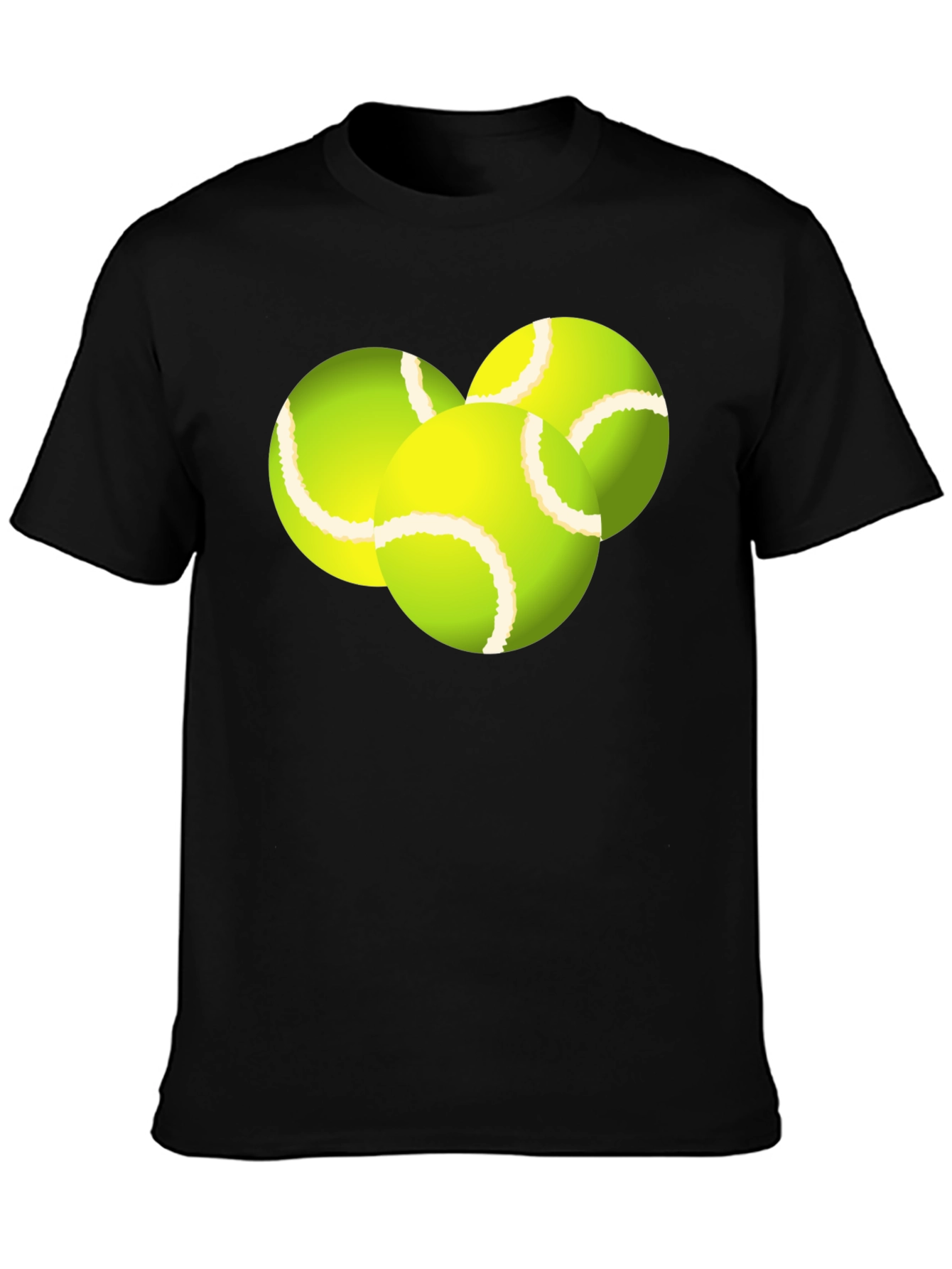Tennis Balls Graphic Tee - Black Cotton T-Shirt - 3
