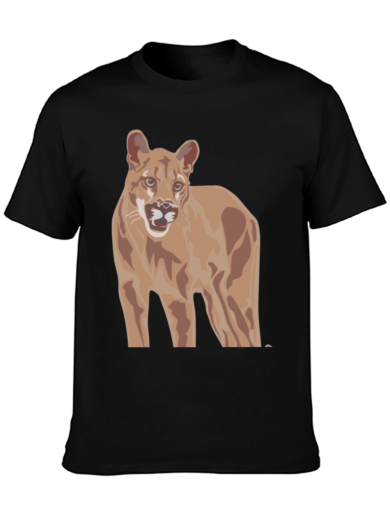 Black Cougar Graphic Tee -  Unisex Black T-Shirt view 3