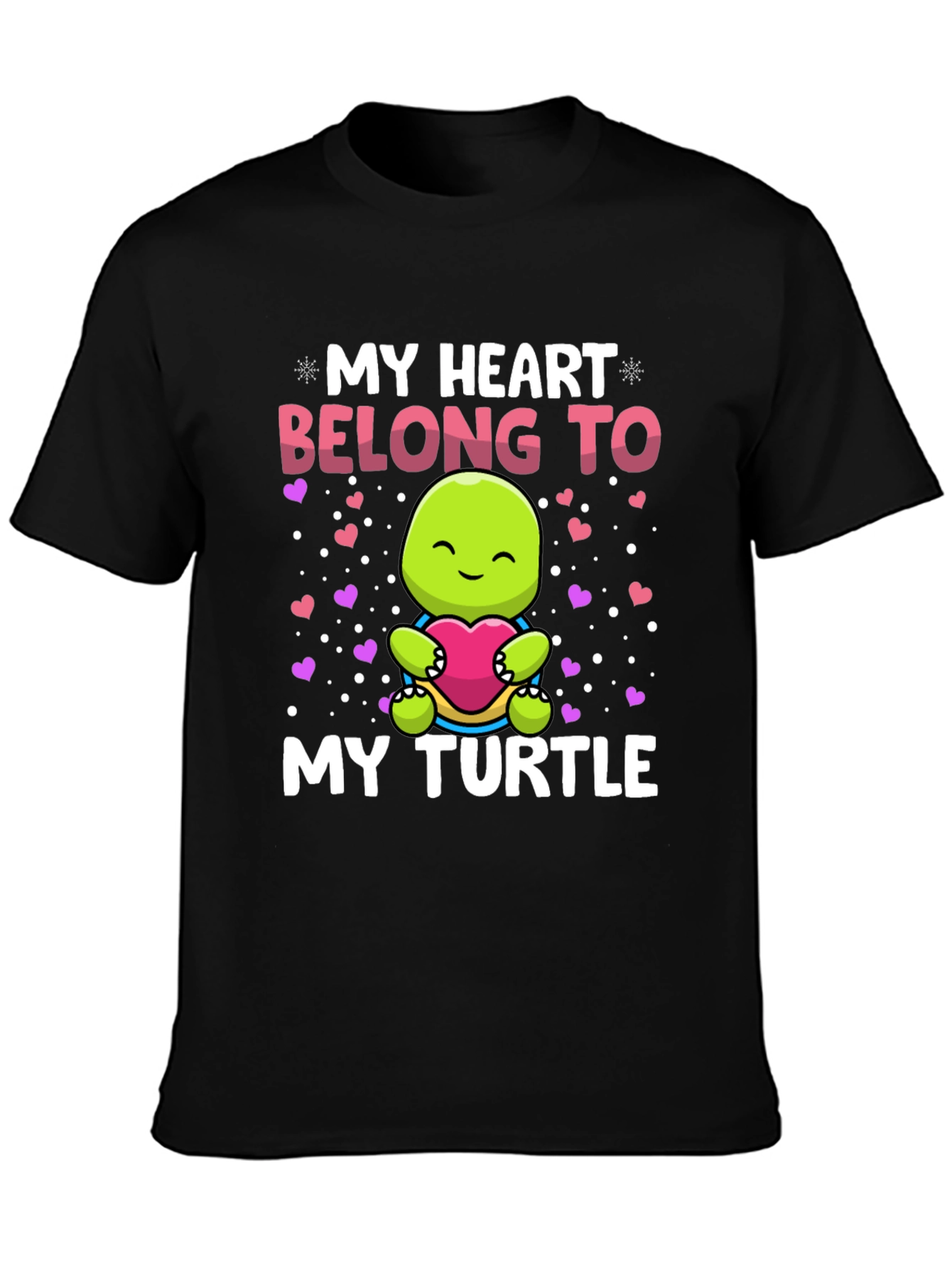 Black My Heart Belongs To My Turtle T-Shirt view 3