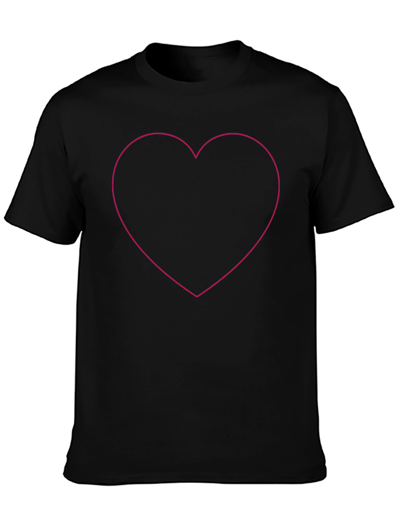 Black Black Heart Outline Tee - Stylish Graphic T-Shirt view 3