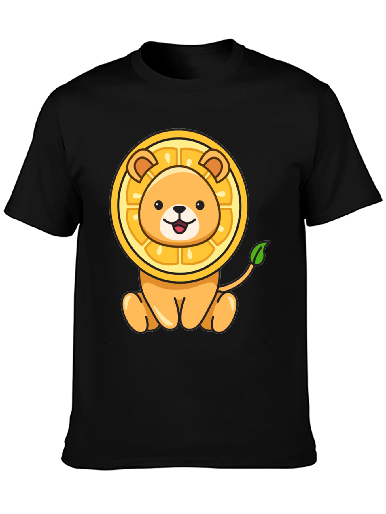 Black Lion-Orange Graphic Tee - Fun & Unique Design view 3