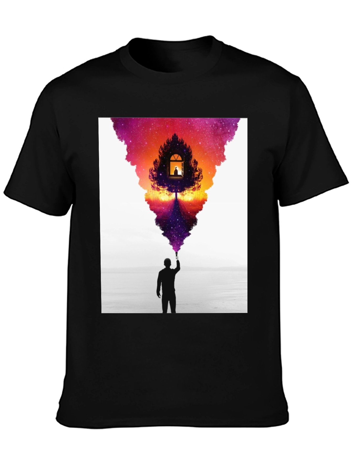 Black Dreamscape Graphic Tee - Men's Black T-Shirt view 3