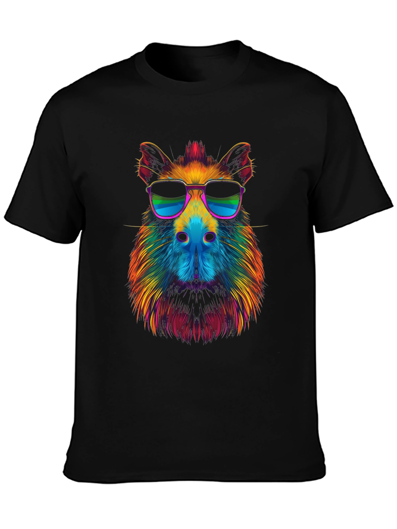 Black Cool Capybara Graphic Tee view 3