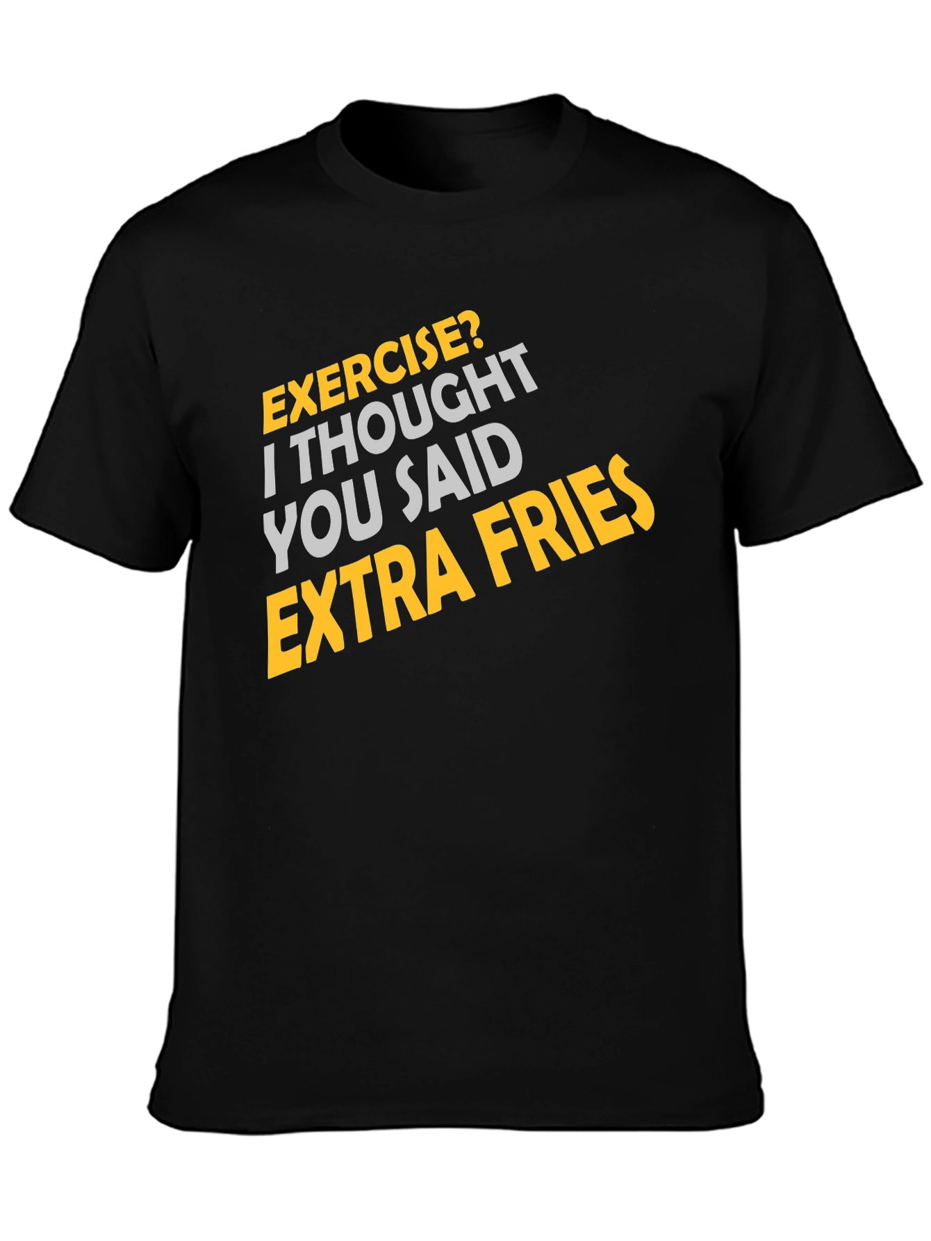 Black Exercise? Extra Fries Graphic Tee view 3