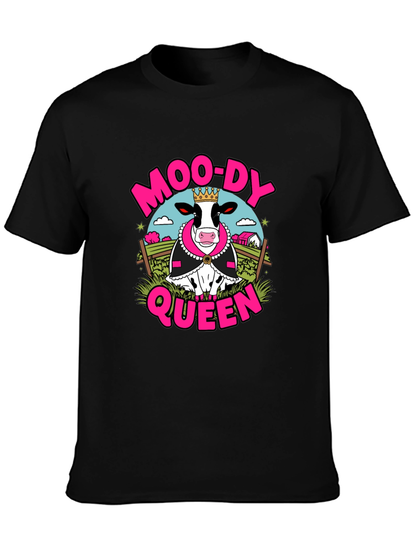 Black Moo-Dy Queen T-Shirt - Black Graphic Tee view 3