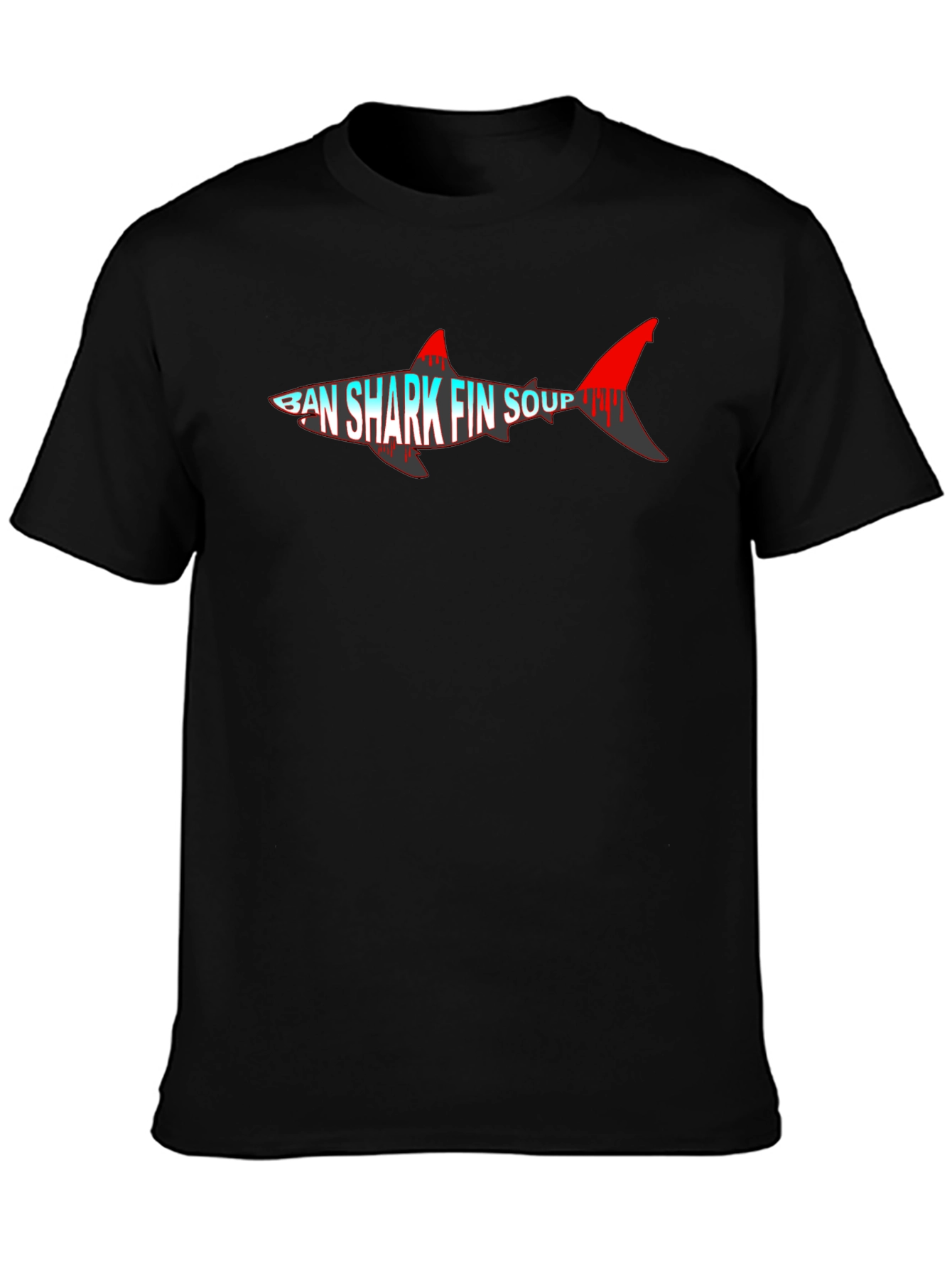 Black Ban Shark Fin Soup T-Shirt view 3