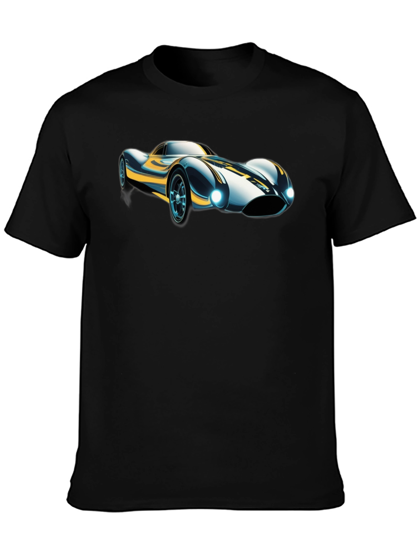 Black Retro Racer T-Shirt - Classic Car Design view 3