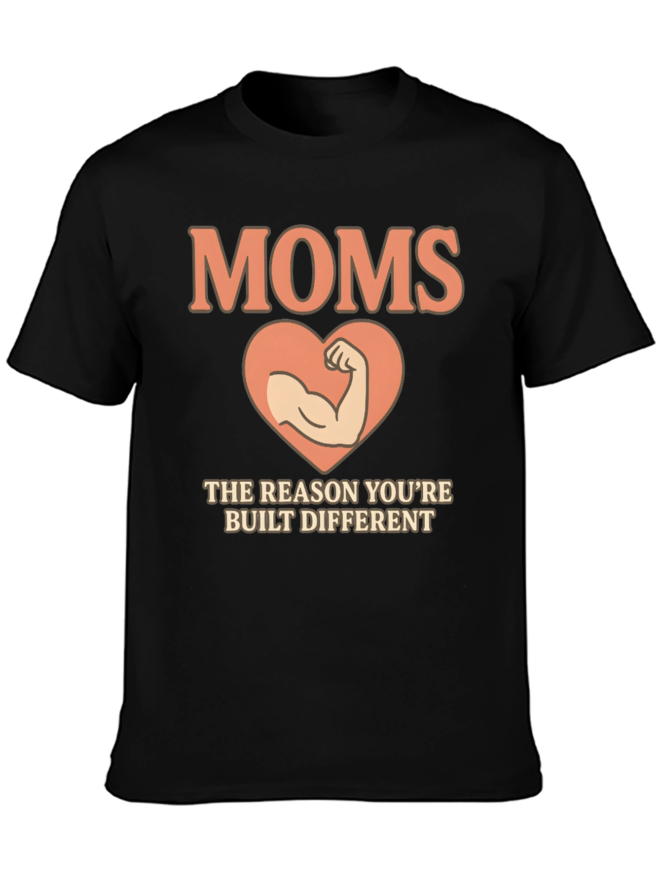 Black Moms The Reason You're Built Different T-Shirt view 3