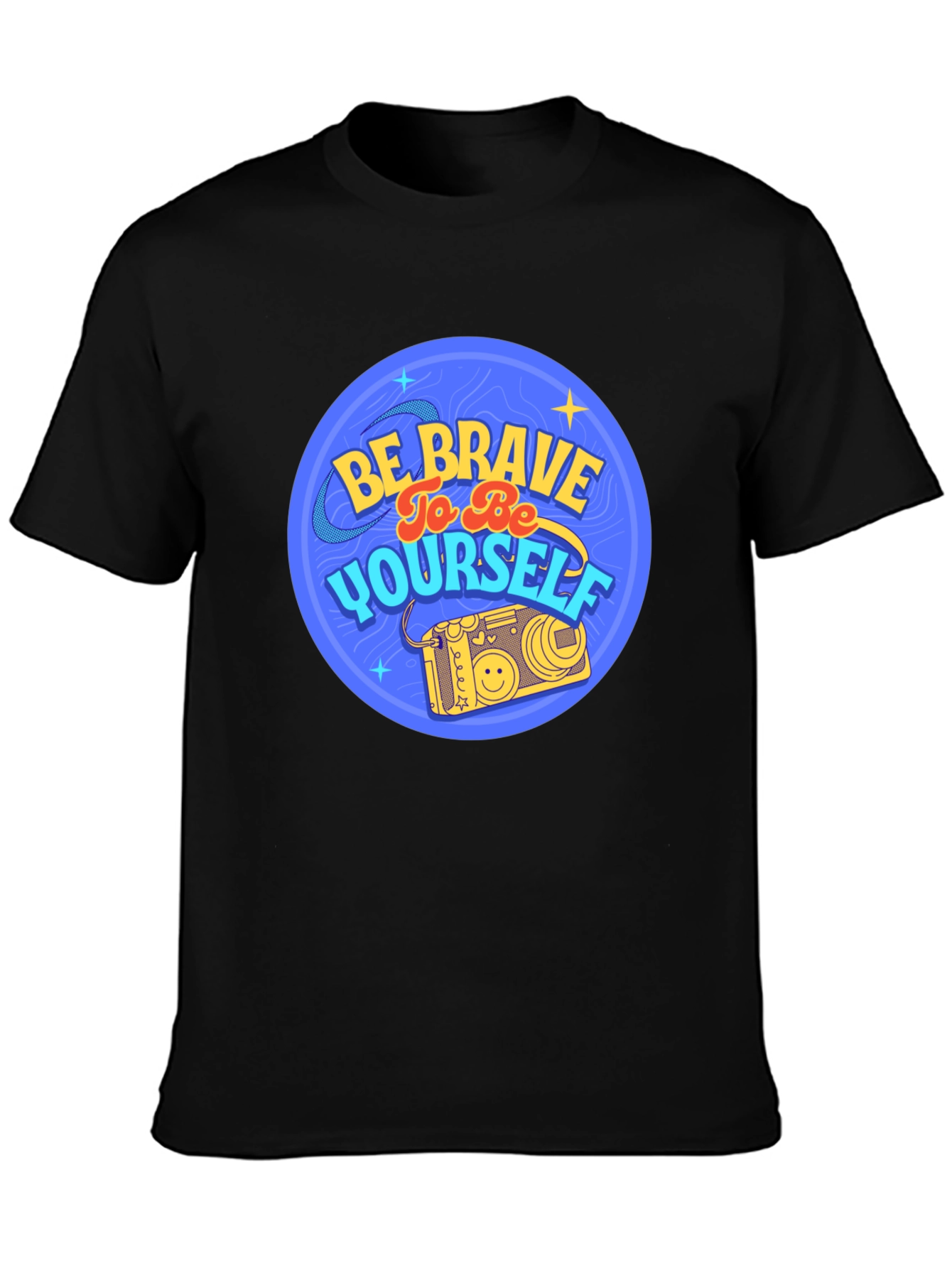 Black Be Brave To Be Yourself Black T-Shirt view 3