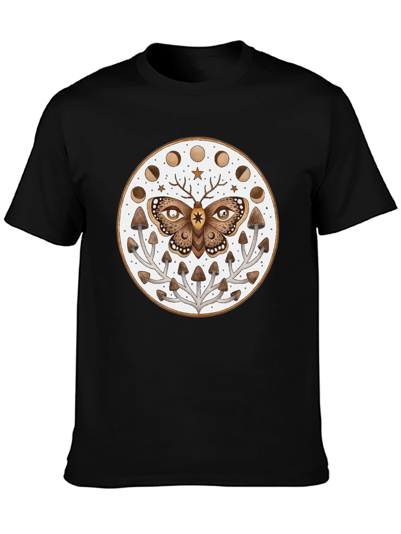 Moth Moon Phase Mushroom T-Shirt - 3