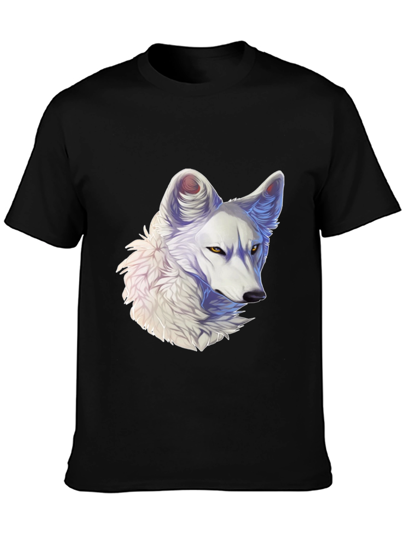 Black Arctic Wolf Graphic Tee - Black Cotton Blend view 3