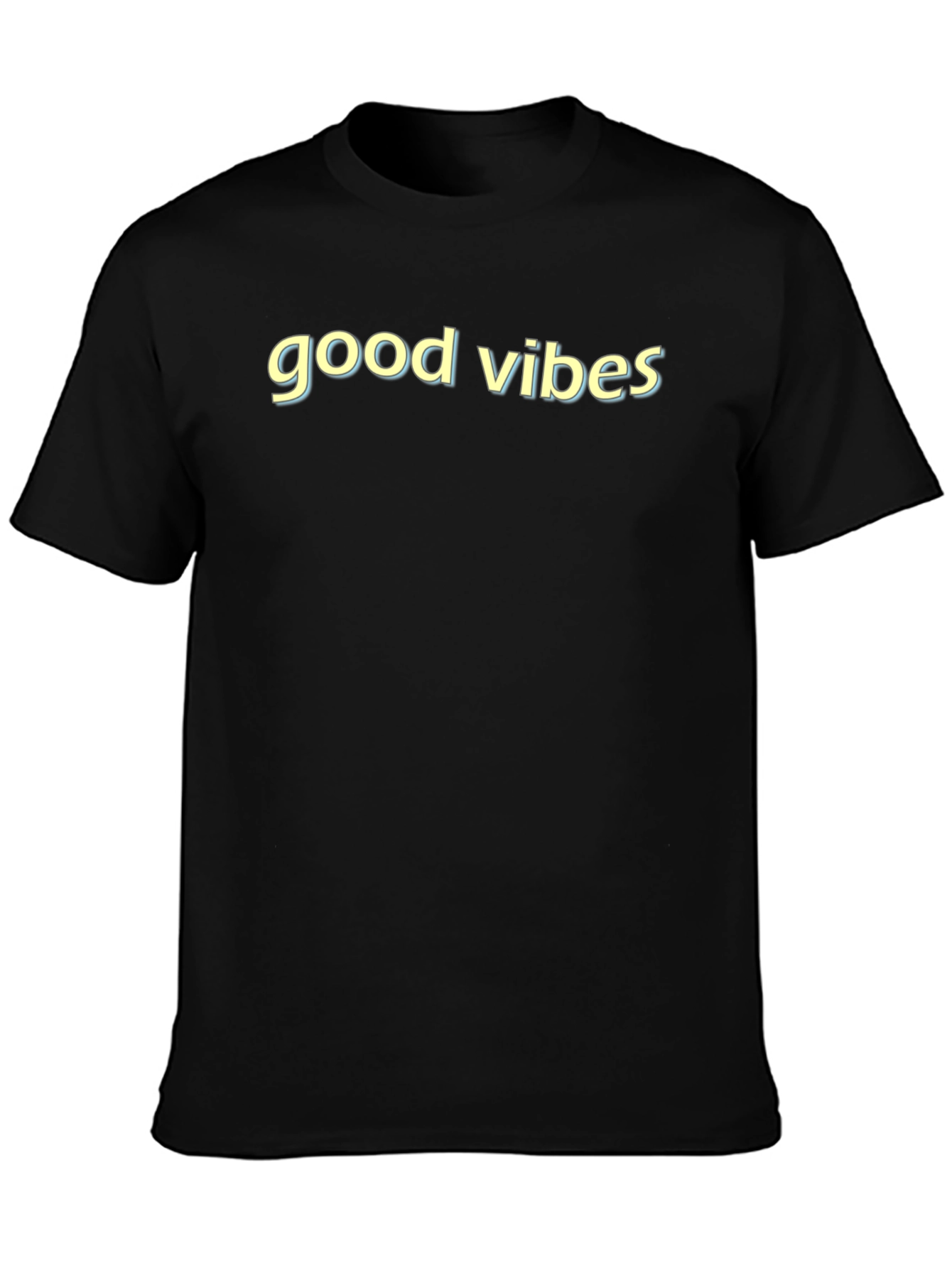 Black Good Vibes Black Graphic Tee view 3