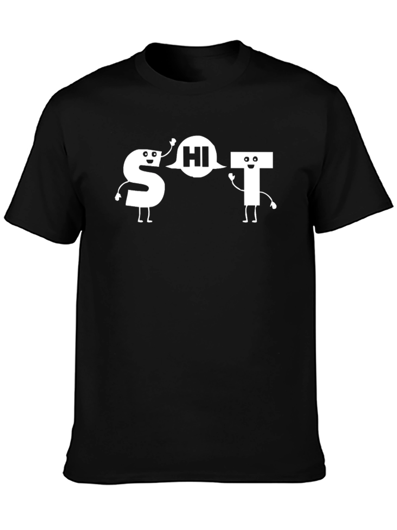 Black Funny S Hi T Graphic Tee view 3