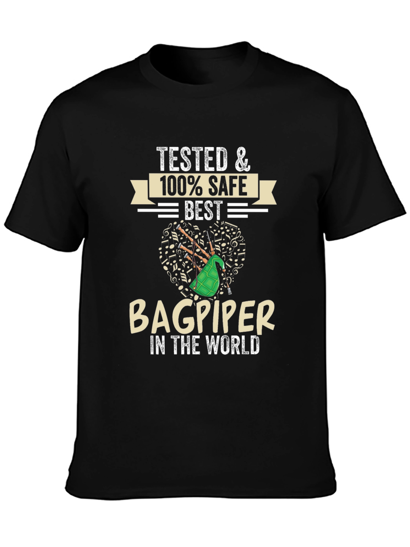 Black Best Bagpiper T-Shirt - Tested & 100% Safe, Music Lover Gift view 3