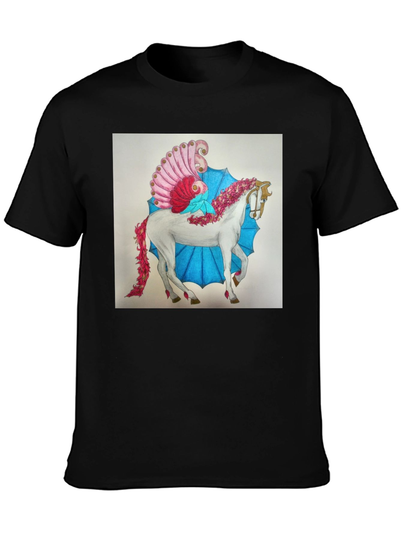 Fantasy Horse Graphic Tee - Black - 3
