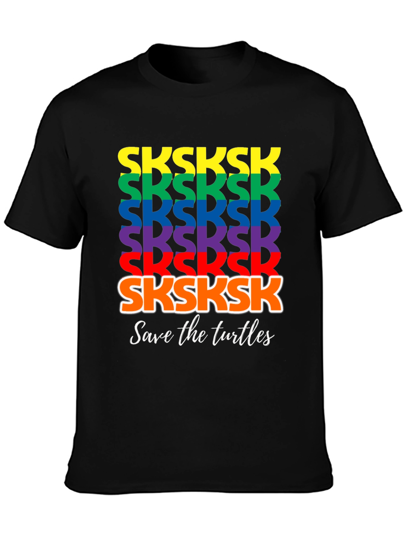 Black SKSKSK Save The Turtles Graphic Tee view 3