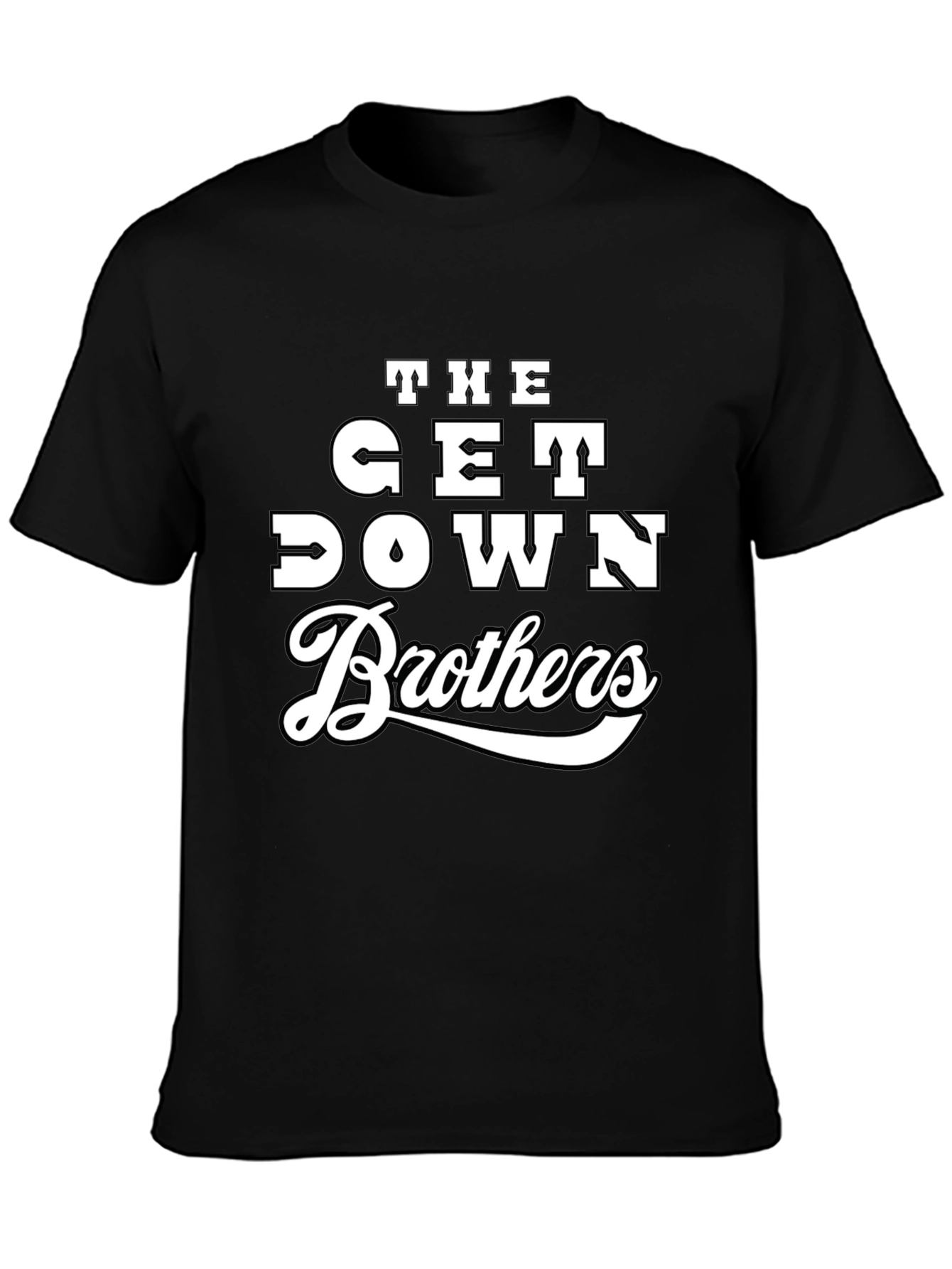 Black The Get Down Brothers Graphic Tee - Trendy Black T-Shirt view 3