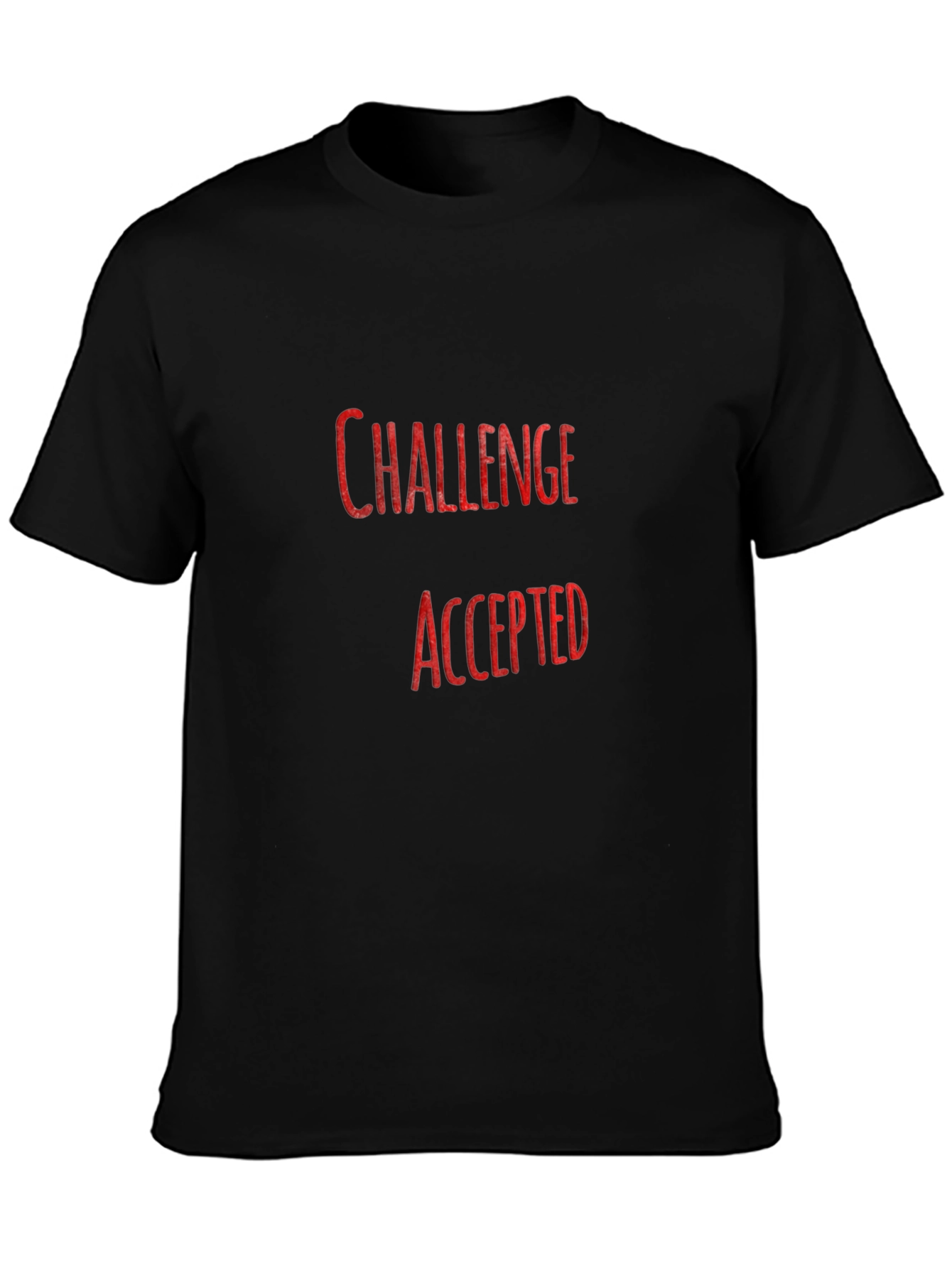 Black Challenge Accepted Graphic Tee - Black Cotton T-Shirt view 3