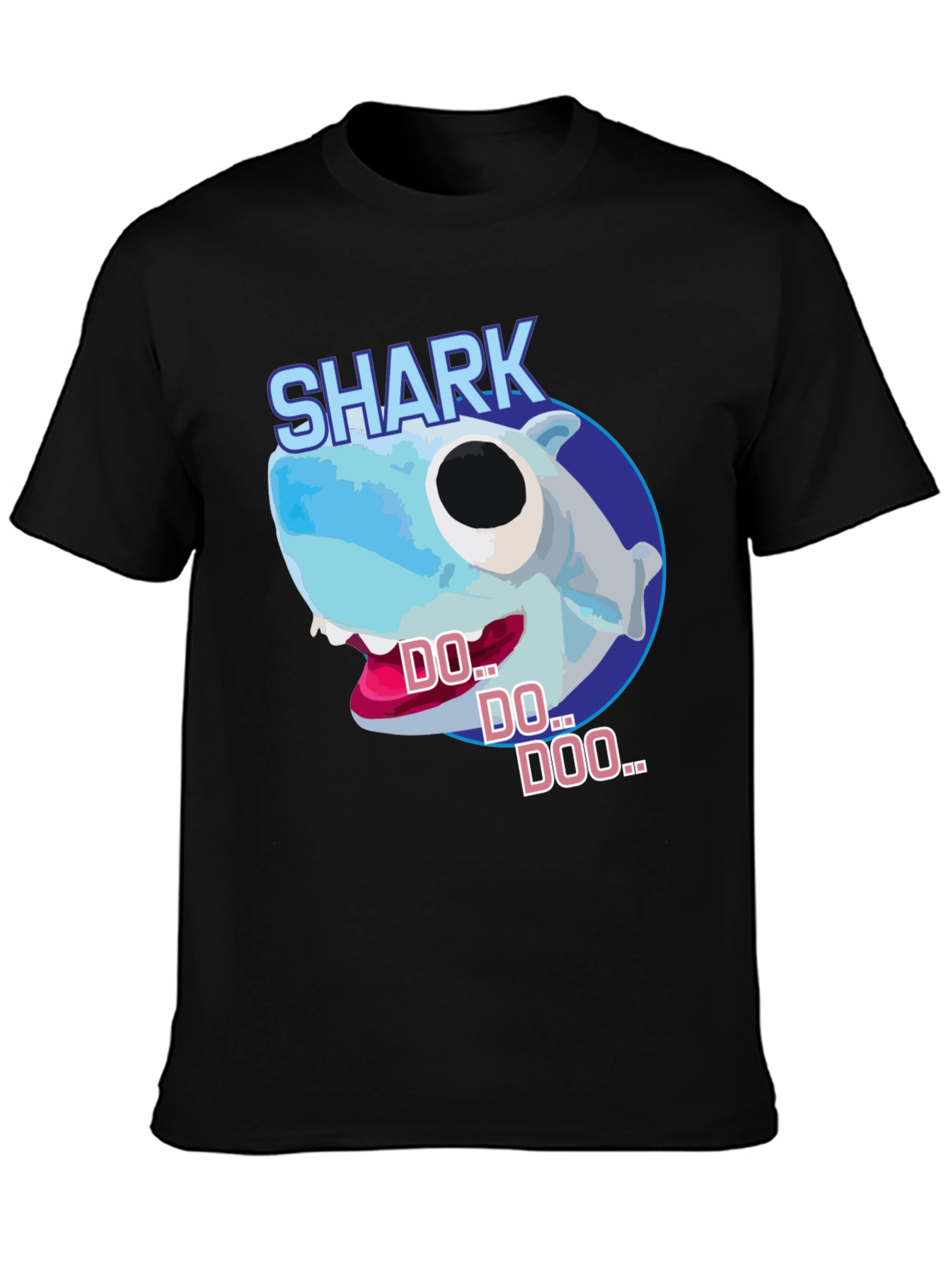 Black Baby Shark Doo Doo Doo Graphic Tee Shirt view 3